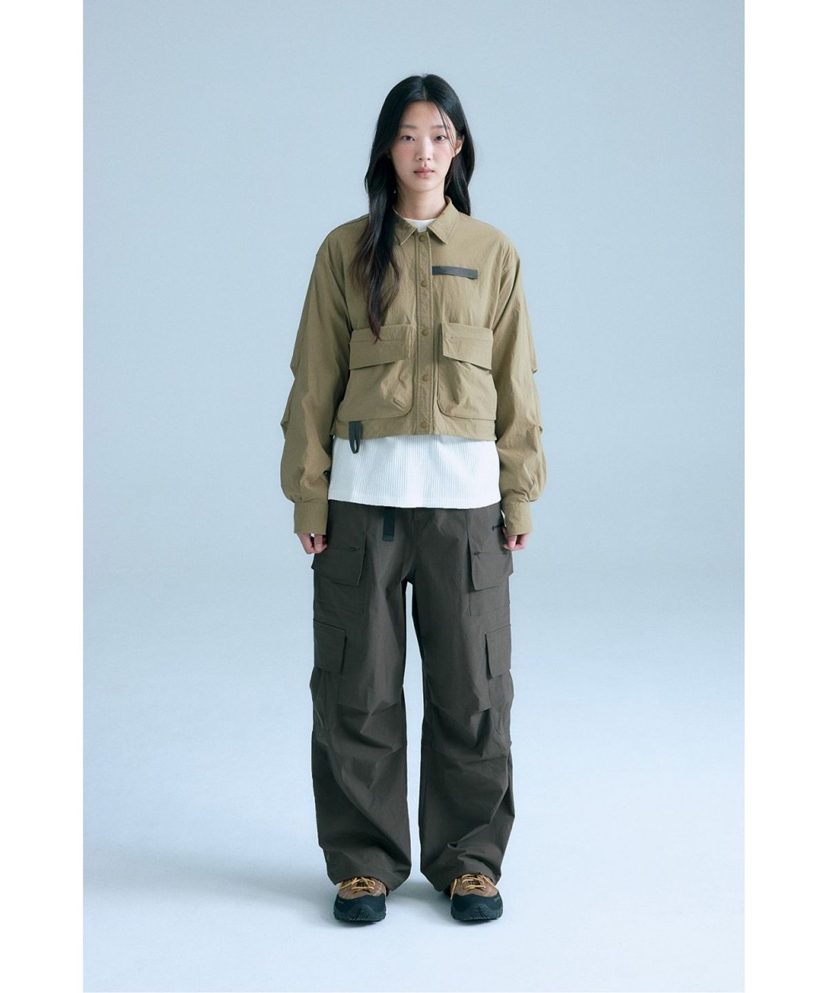 코오롱스포츠(KOLON SPORT) WM 여성 스트레치 크롭 셔츠 재킷 8HSXA26302CAM