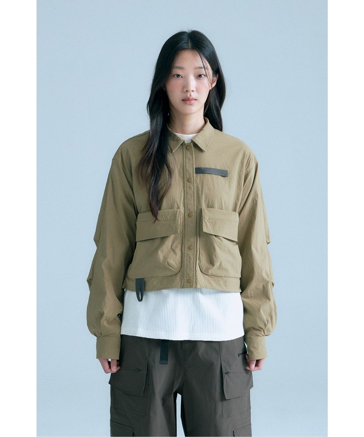 코오롱스포츠(KOLON SPORT) WM 여성 스트레치 크롭 셔츠 재킷 8HSXA26302CAM