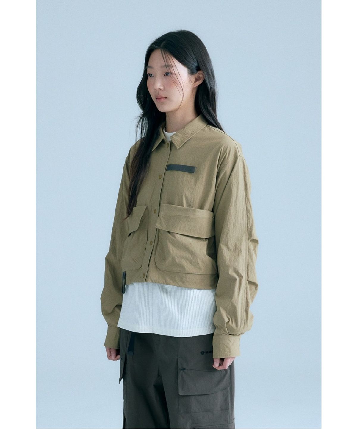 코오롱스포츠(KOLON SPORT) WM 여성 스트레치 크롭 셔츠 재킷 8HSXA26302CAM