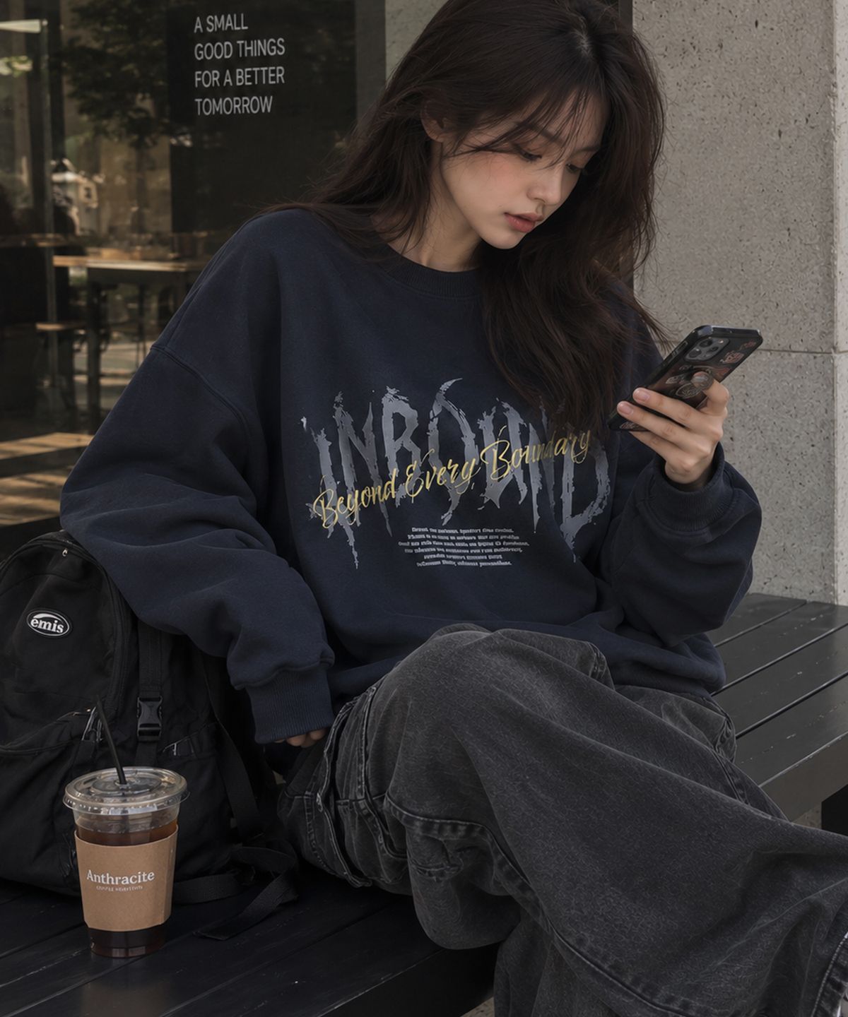 도톤(DOTON) UNBOUND SPIRIT SWEATSHIRT (Black)
