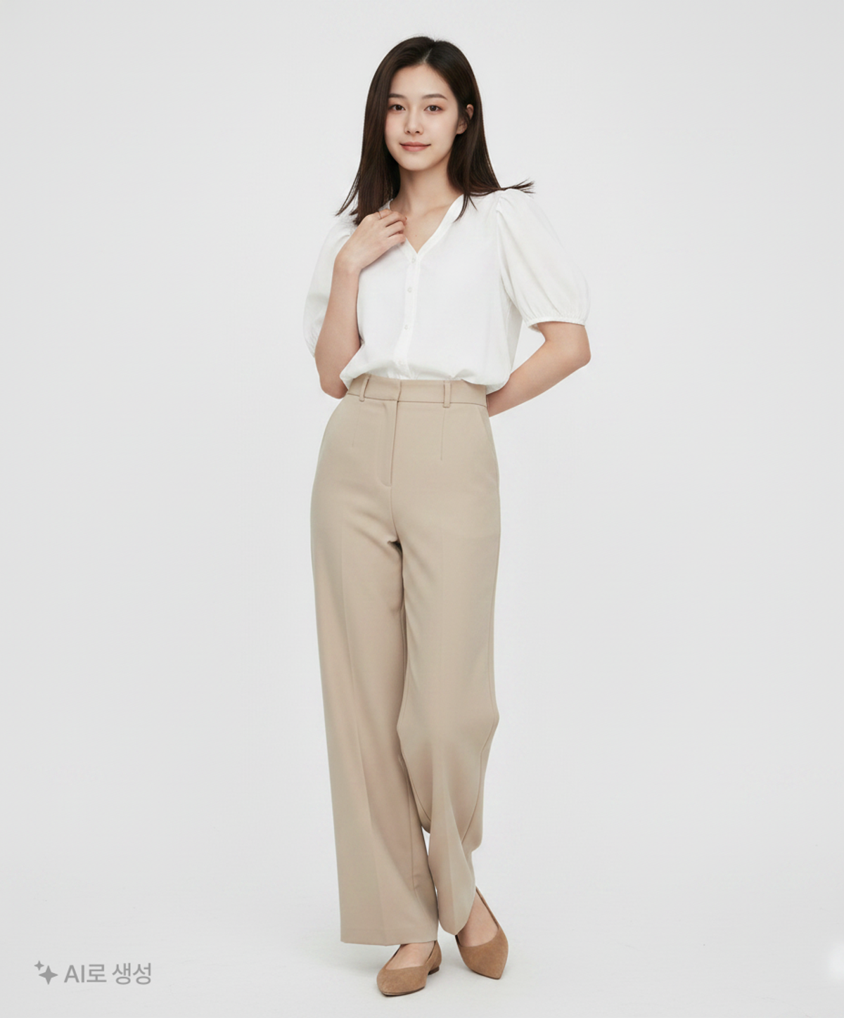 미쏘(MIXXO) 브이넥 벌룬소매 블라우스 MIWBWB742B S