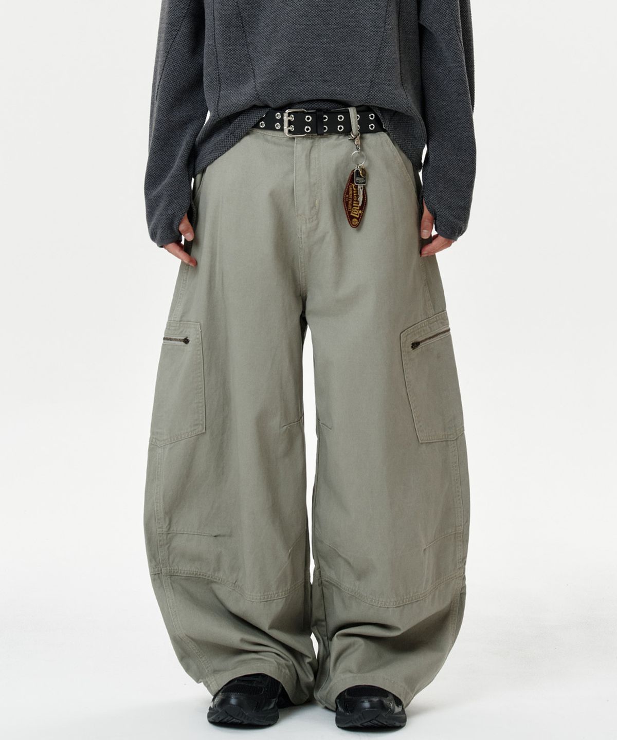 딥센스(DEEP SENSE) Side Zip Pocket Curved Pants - beige