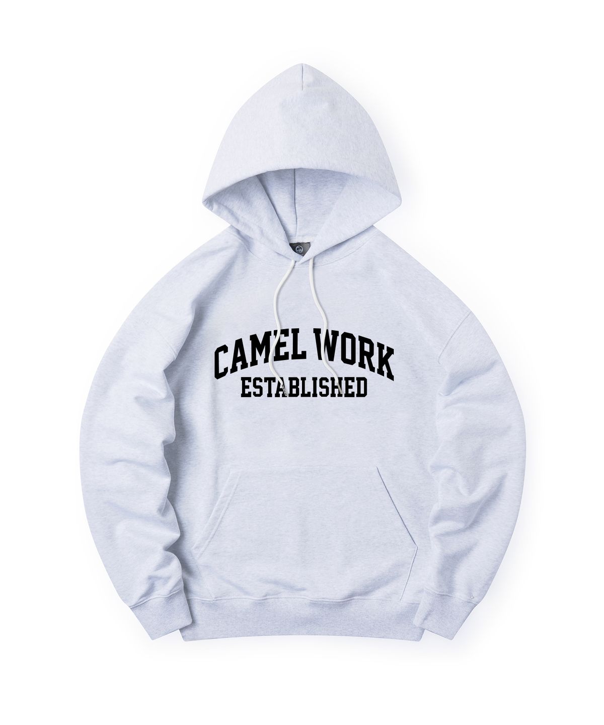 카멜워크(CAMEL WORK) 애슬레틱 로고 후드티셔츠(애쉬그레이)