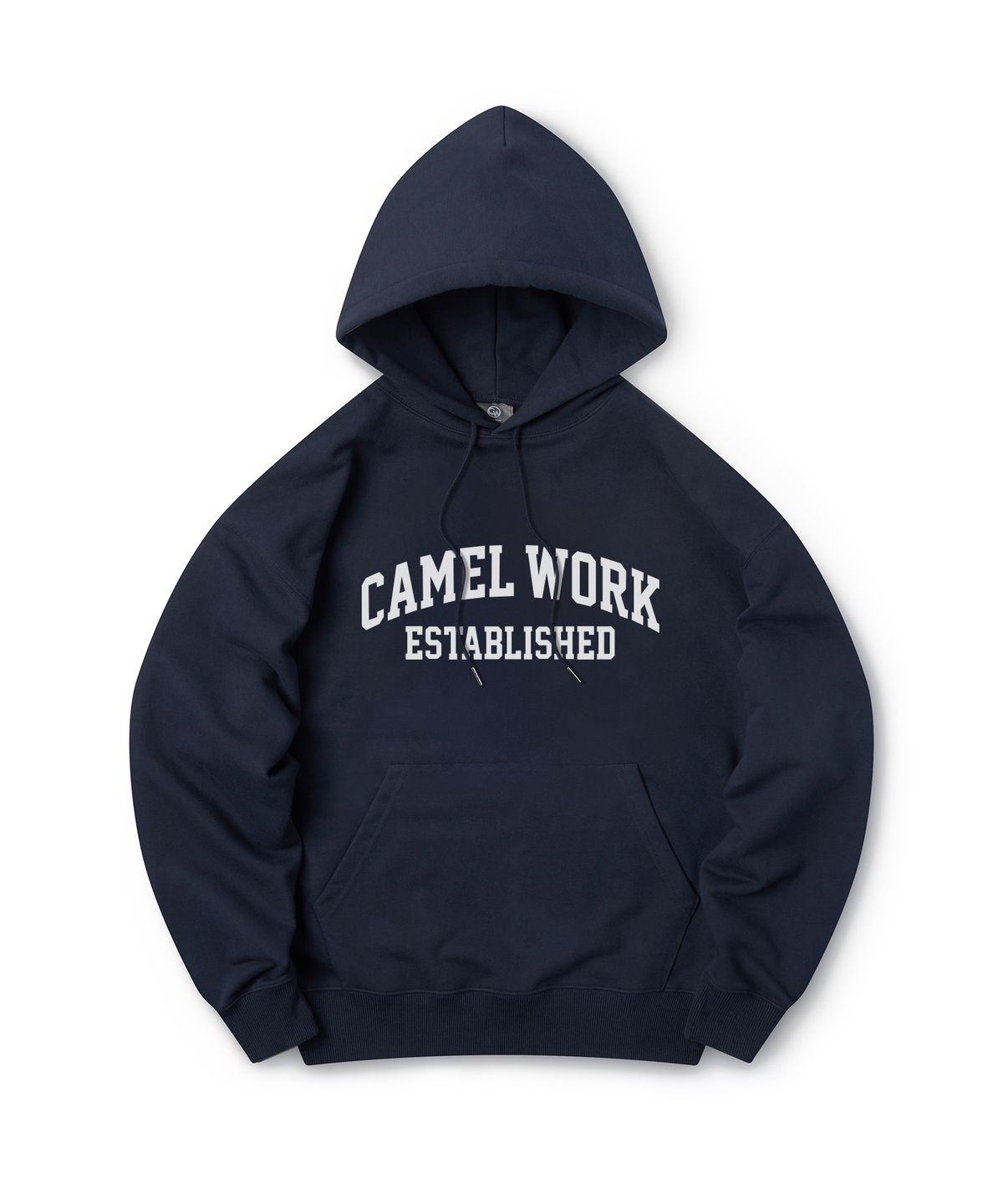 카멜워크(CAMEL WORK) 애슬레틱 로고 후드티셔츠(네이비)
