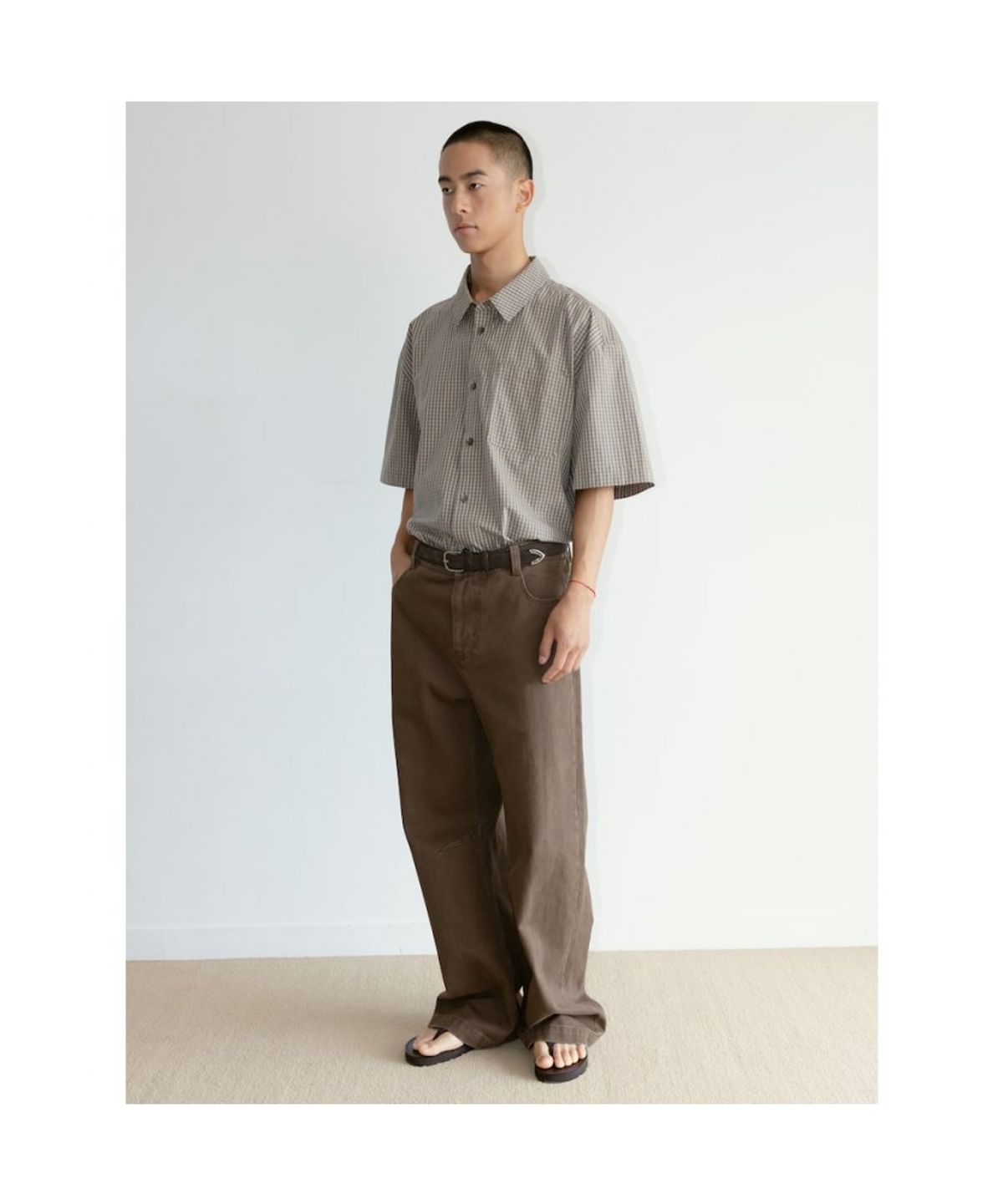 디애퍼처(THE APERTURE) [Unisex] Sidogras HSleeve Shirt  Brown (TA6765U01D)