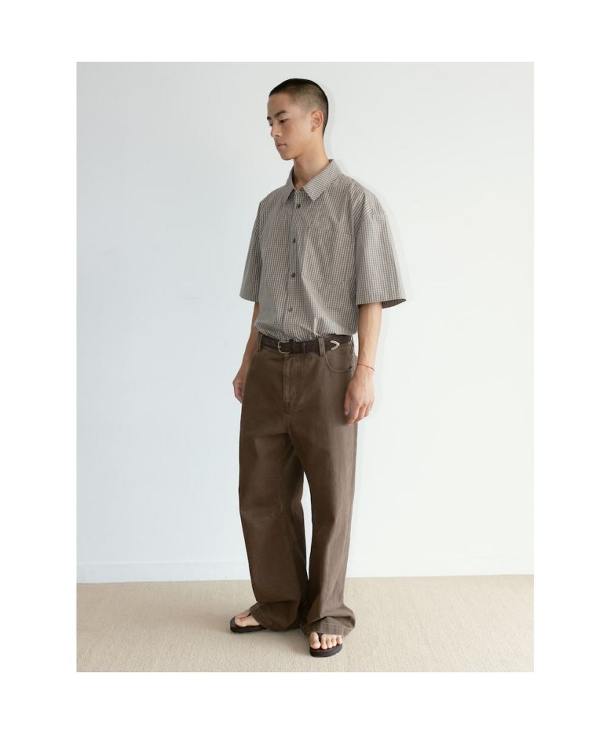 디애퍼처(THE APERTURE) [Unisex] Sidogras HSleeve Shirt  Brown (TA6765U01D)