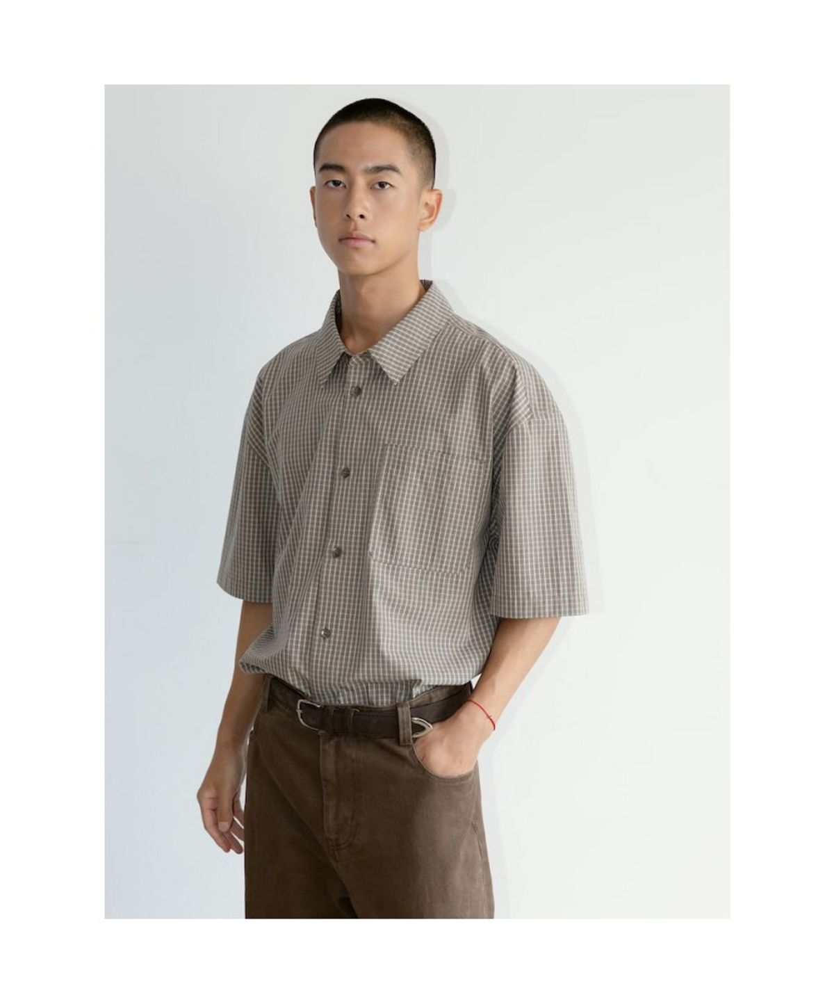 디애퍼처(THE APERTURE) [Unisex] Sidogras HSleeve Shirt  Brown (TA6765U01D)
