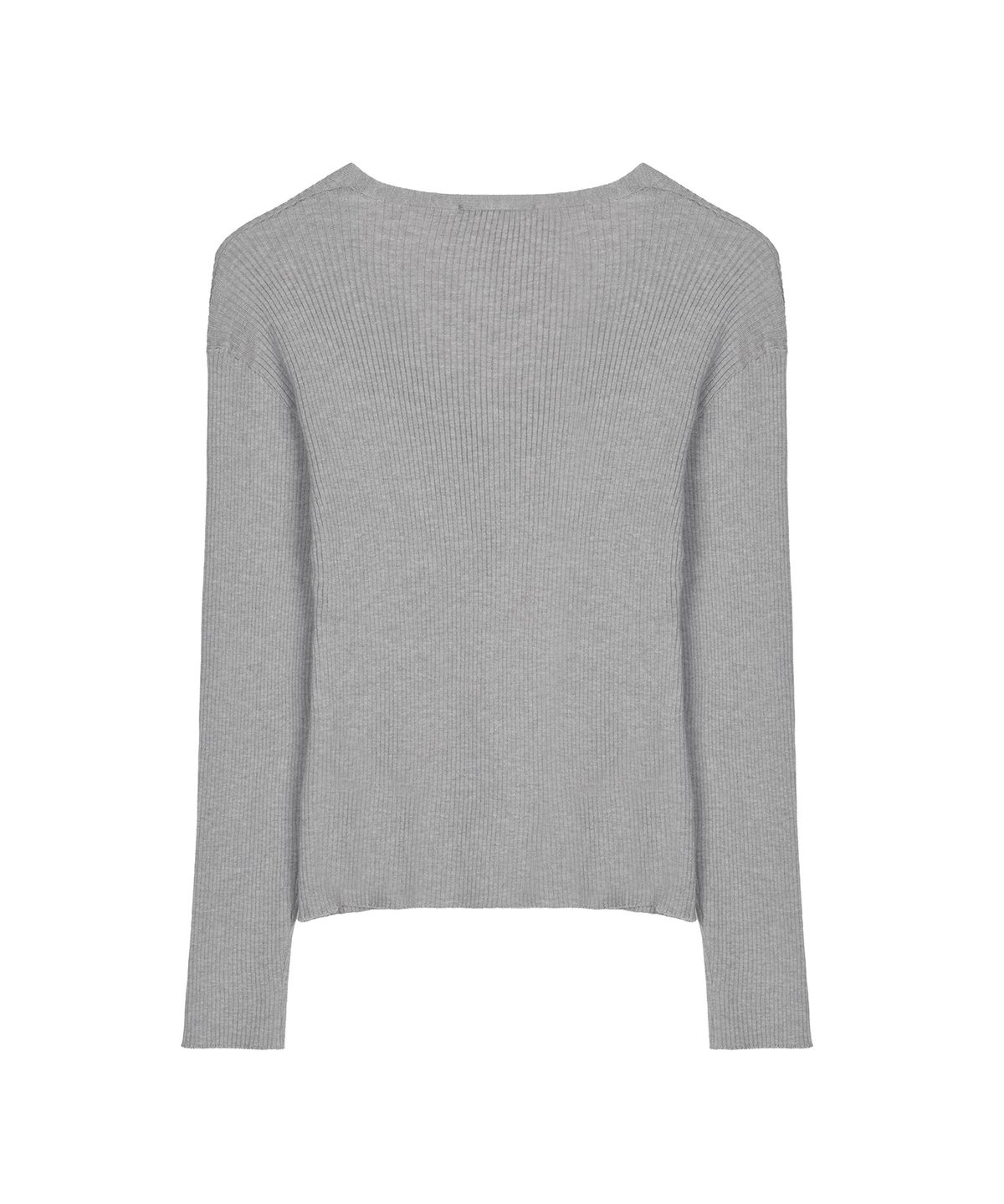 닉앤니콜(NICK&NICOLE) RIBBED V NECK CARDIGAN_GRAY