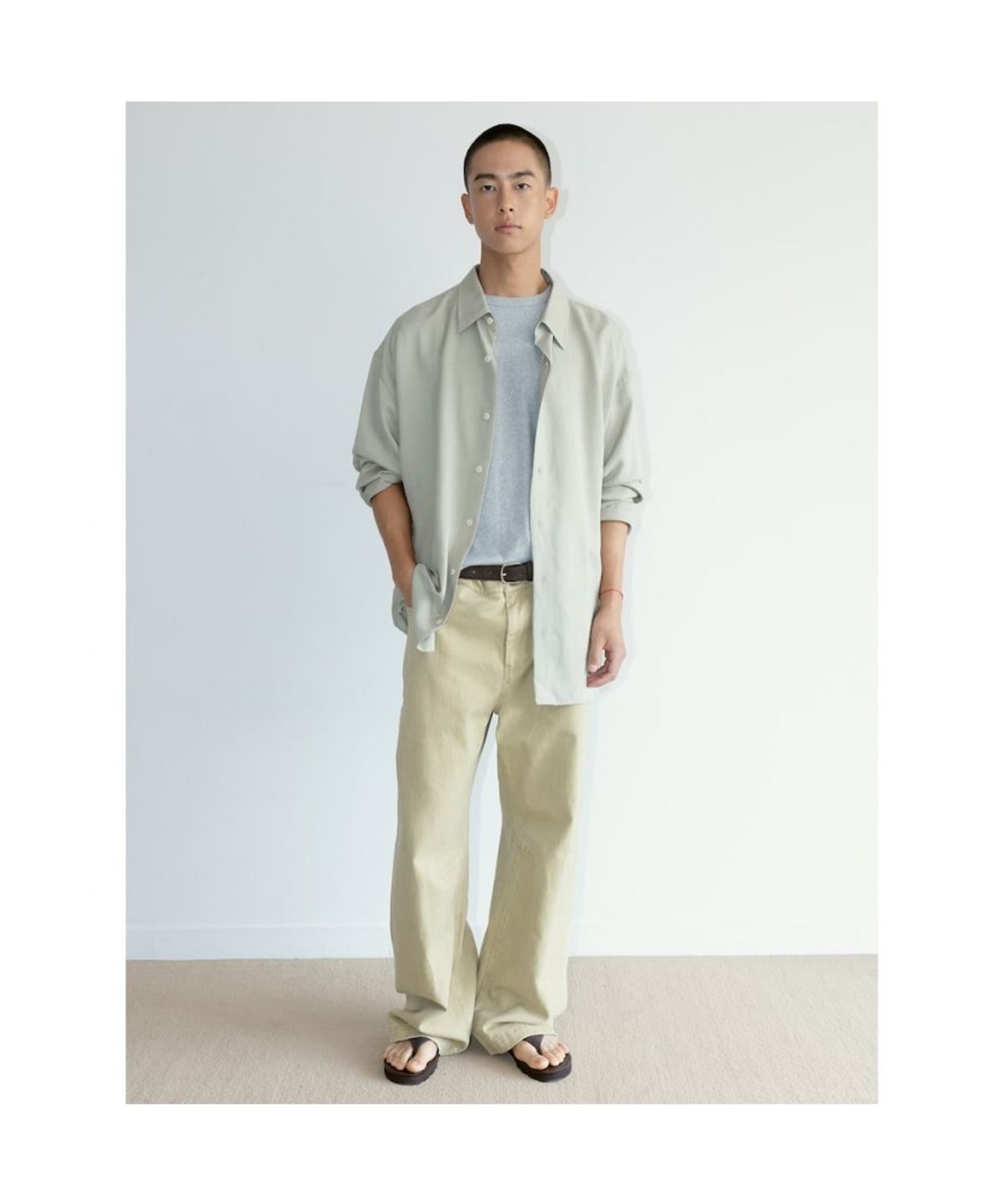 디애퍼처(THE APERTURE) [Unisex] Viscose Classic Shirt  Beige (TA6764U02A)