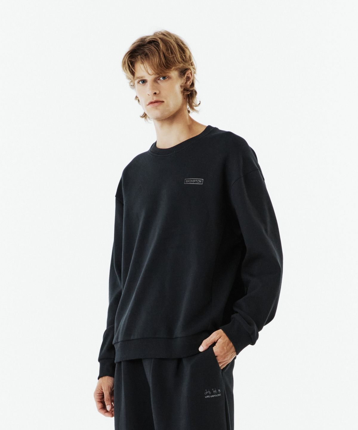 브롬톤 런던(BROMPTON LONDON) LOGO SWEATSHIRT - BLACK (P263USW163)