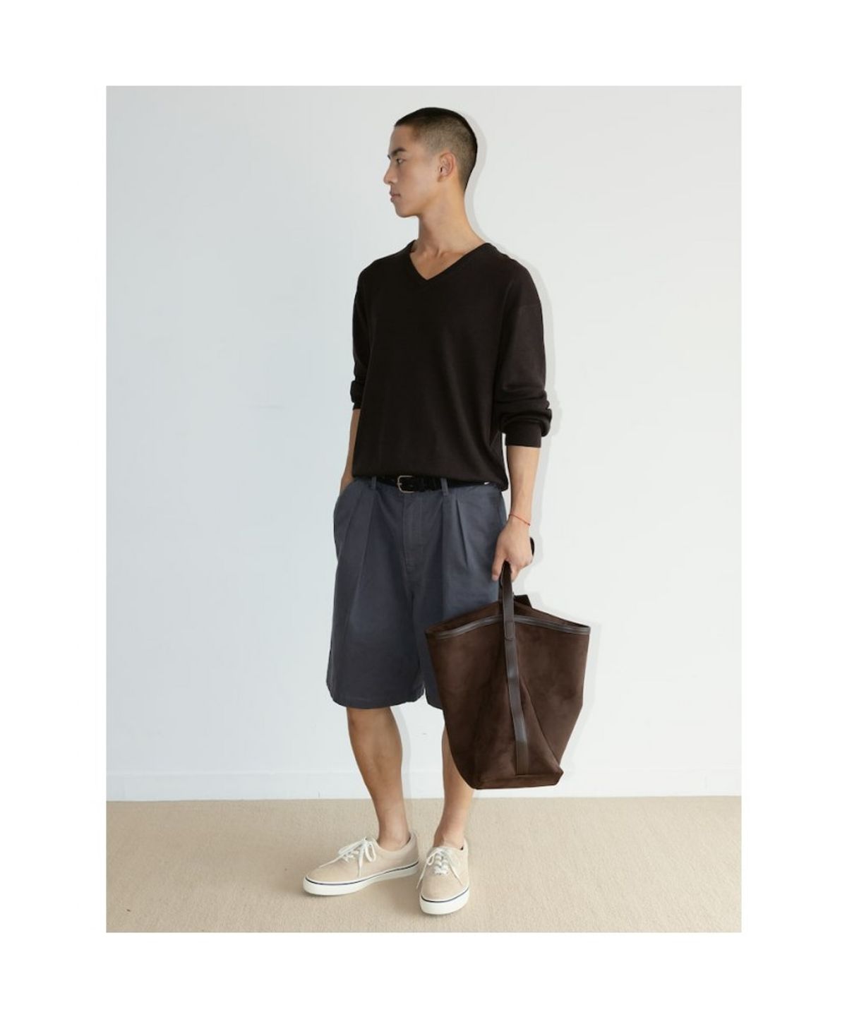 디애퍼처(THE APERTURE) [Unisex] Cash V Neck Knit Top  Brown (TA6751U01D)