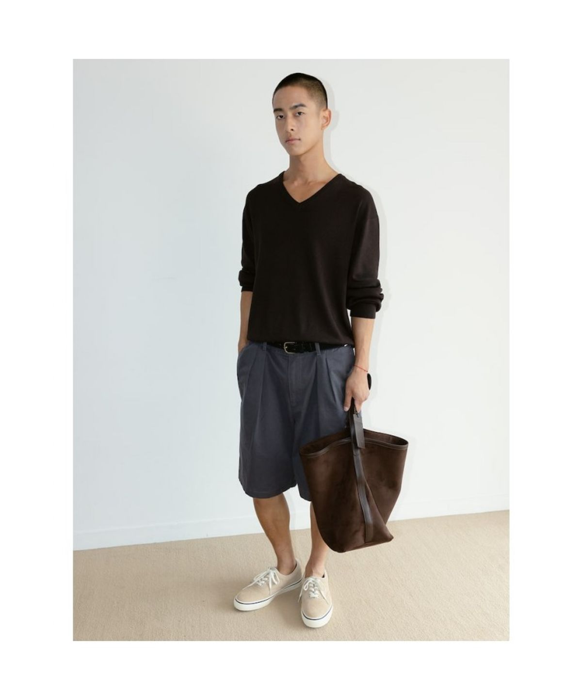 디애퍼처(THE APERTURE) [Unisex] Cash V Neck Knit Top  Brown (TA6751U01D)