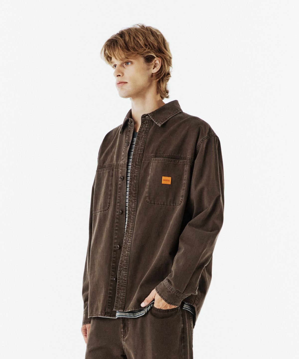 브롬톤 런던(BROMPTON LONDON) 1975 DENIM SHIRT - BROWN (P263USH403)