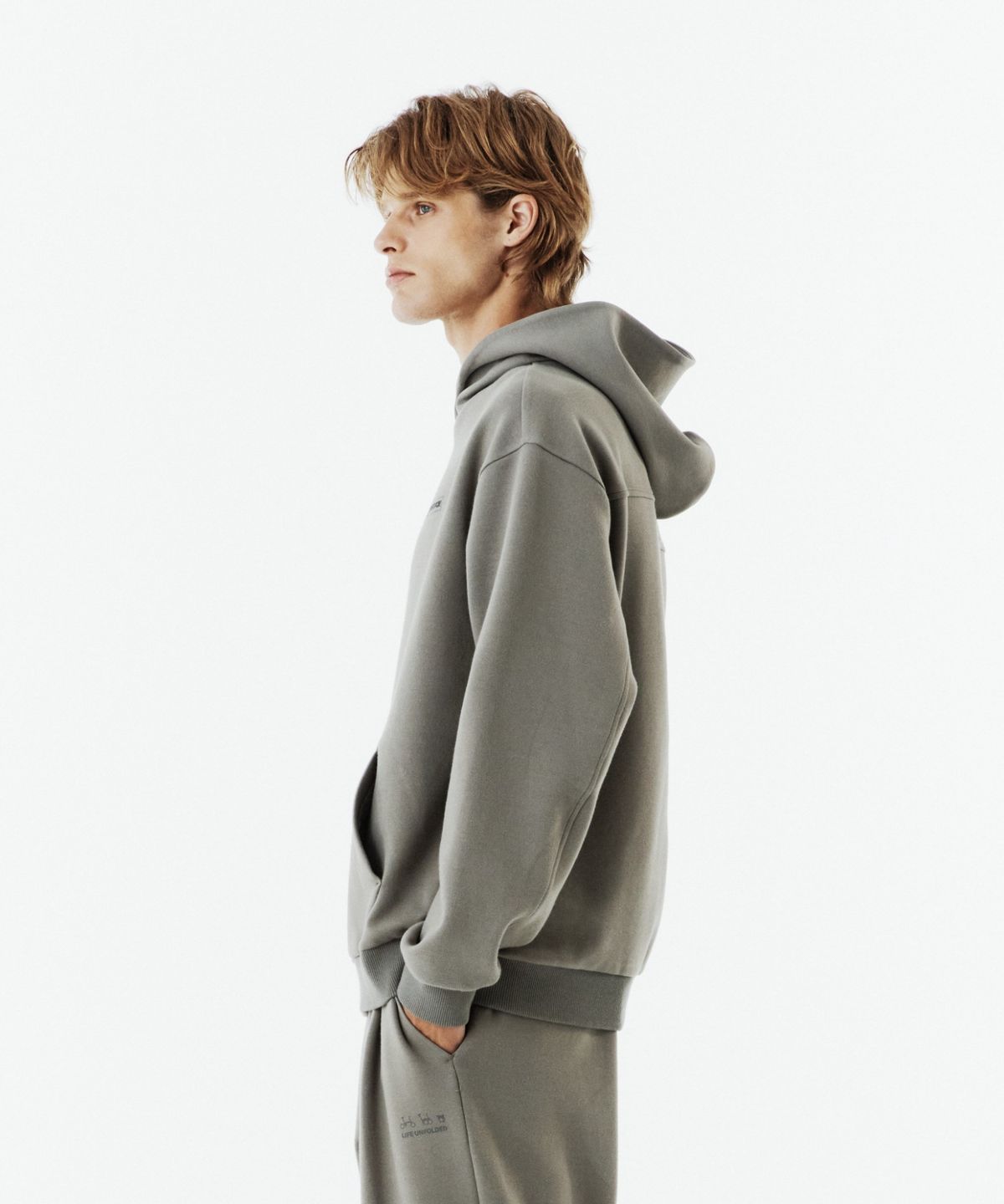 브롬톤 런던(BROMPTON LONDON) LOGO HOODED SWEATSHIRT - MOCHA (P263UHD163)