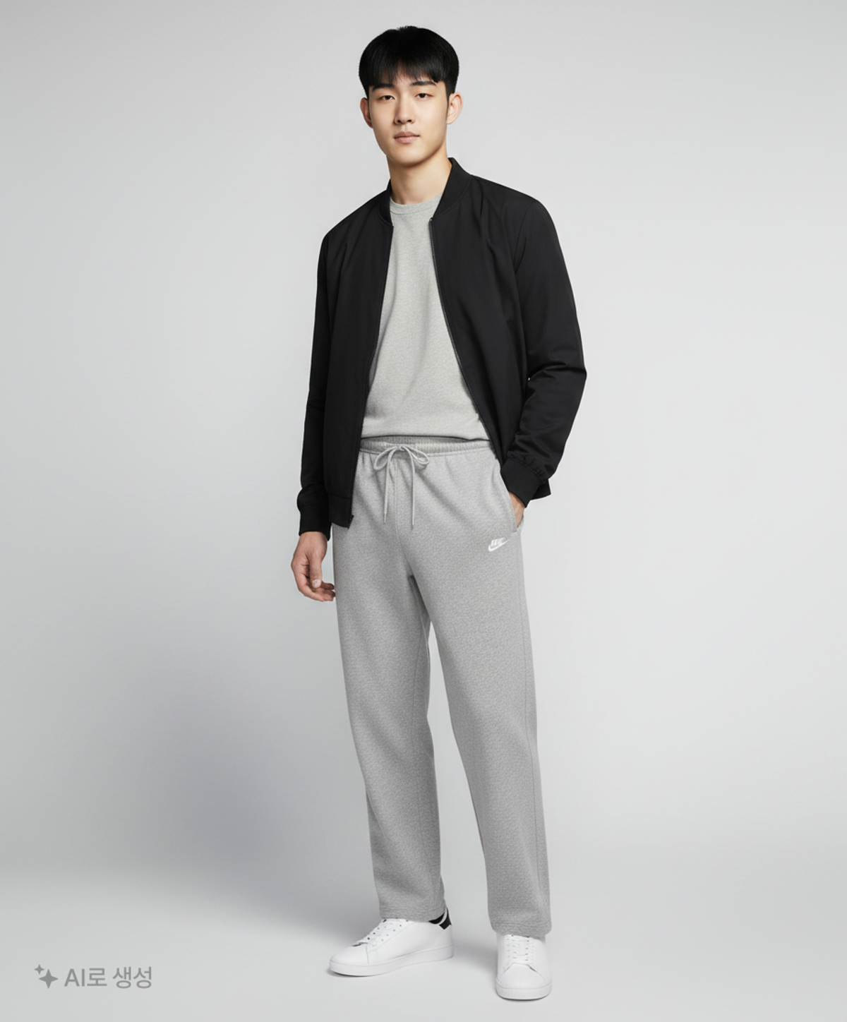 나이키(NIKE) 스포츠웨어 클럽 니트 오픈 헴 팬츠 M - 다크 그레이 헤더:화이트 / FQ4333-063 L