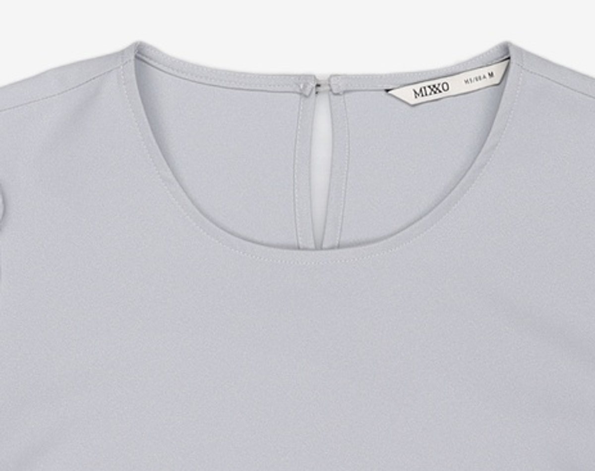 미쏘(MIXXO) 라운드넥 볼륨 블라우스 MIWBLC210A M