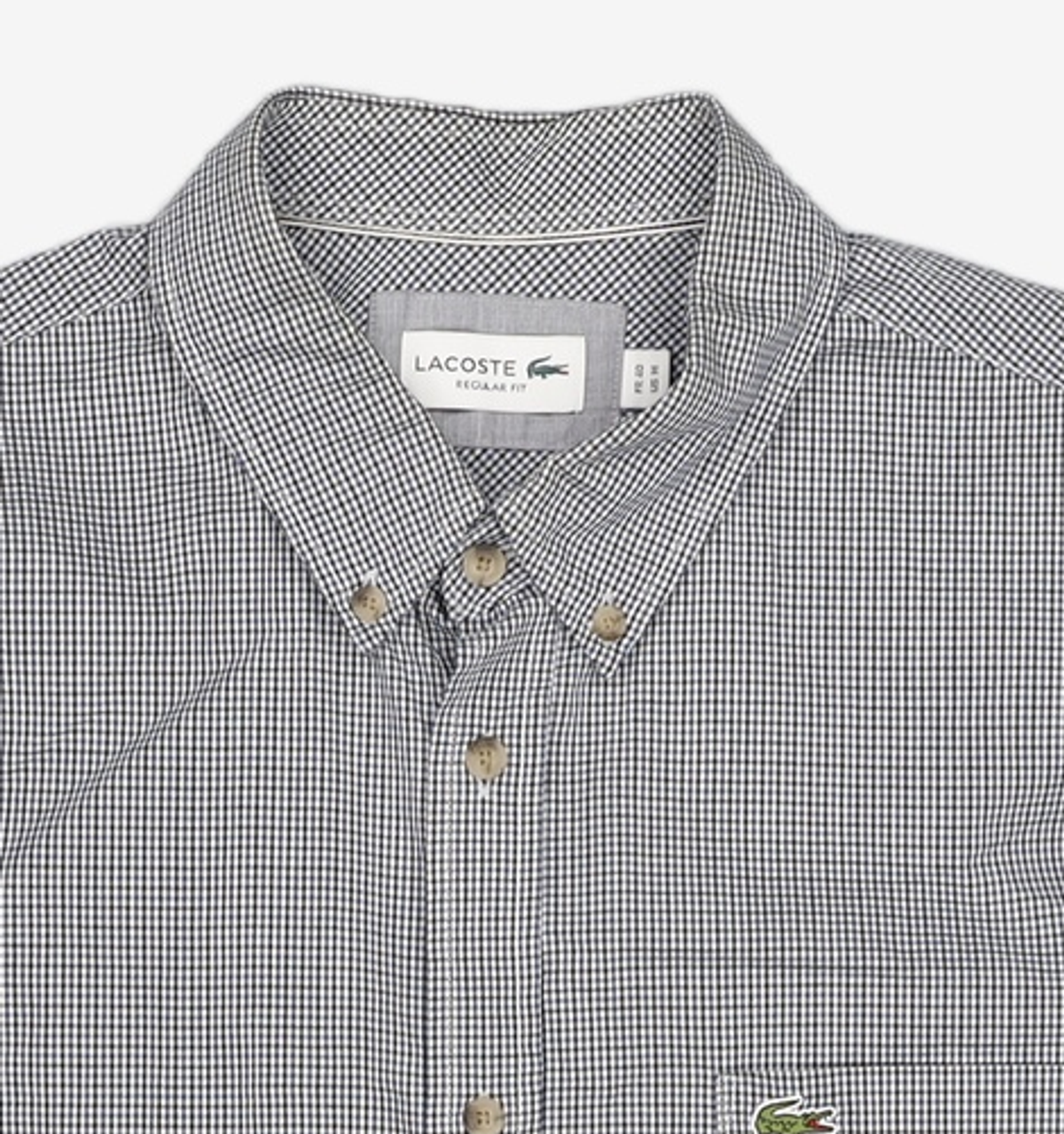 라코스테(LACOSTE) 남성 포플린 체크 셔츠 LCST CH1535-20A0Y1 40