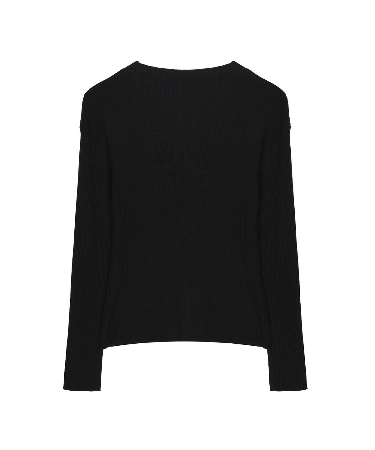 닉앤니콜(NICK&NICOLE) RIBBED V NECK CARDIGAN_BLACK