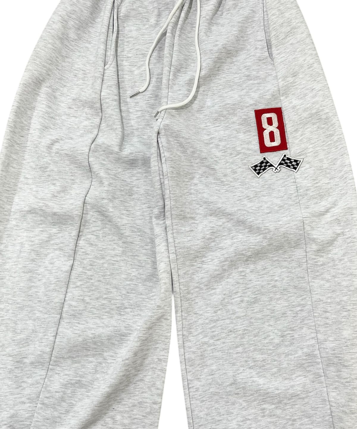 스케이터락(SK8ER ROCK) 8 Flag Curved Sweat Pants (White melange)