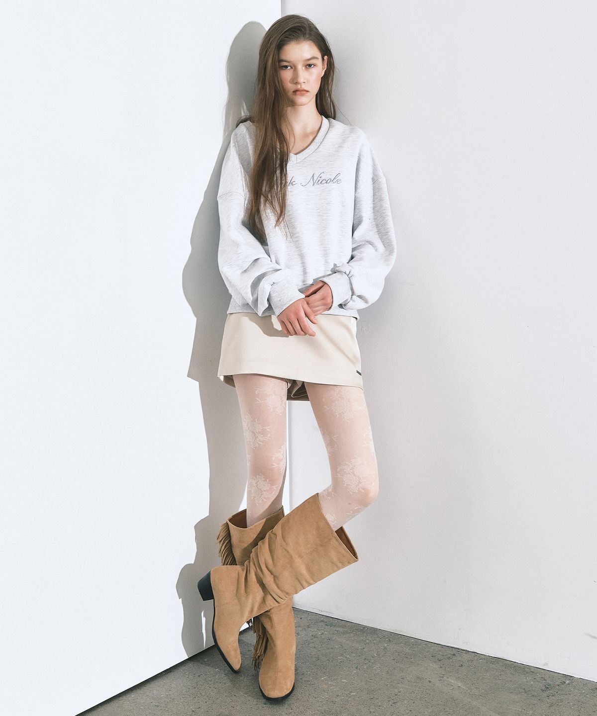 닉앤니콜(NICK&NICOLE) LOW RISE MINI SKORT_BEIGE