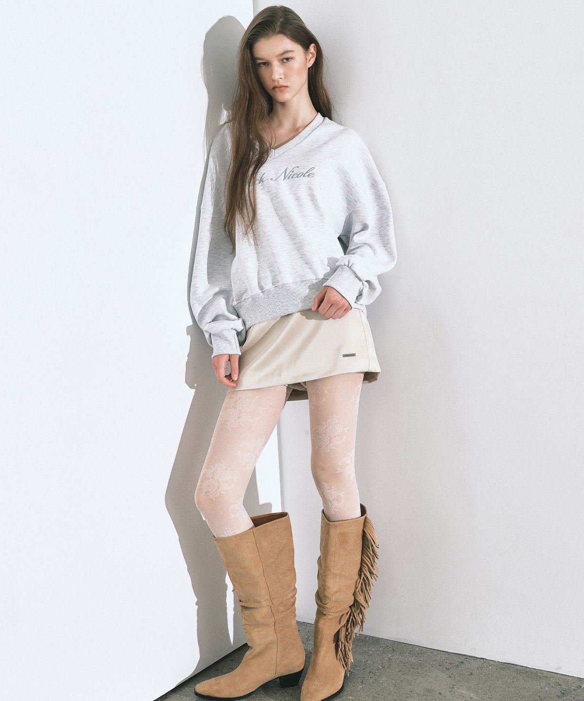 닉앤니콜(NICK&NICOLE) LOW RISE MINI SKORT_BEIGE