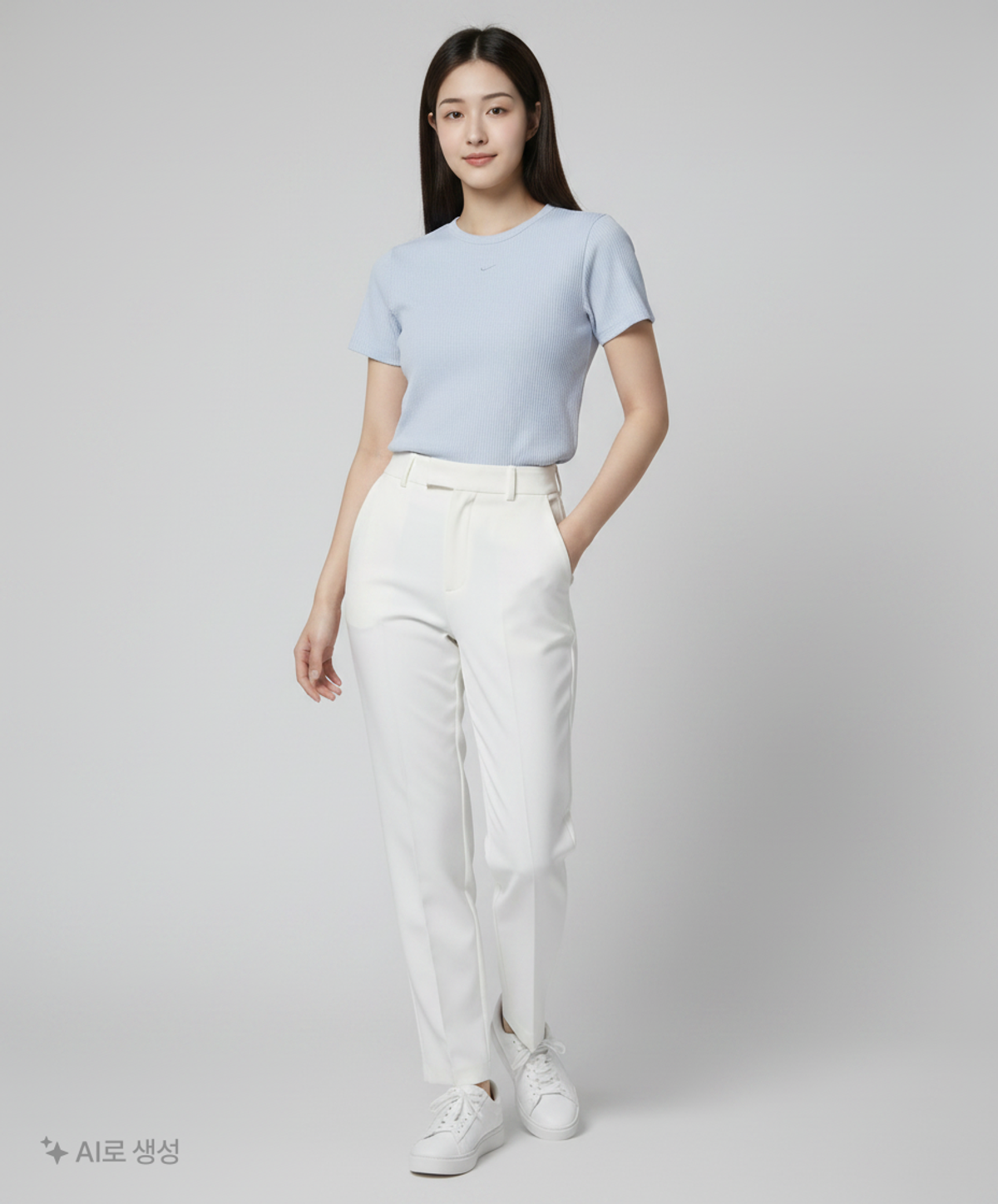 나이키(NIKE) 스포츠웨어 칠 와플 루즈 반소매 탑  W - 블루 틴트 / HJ3839-423 S