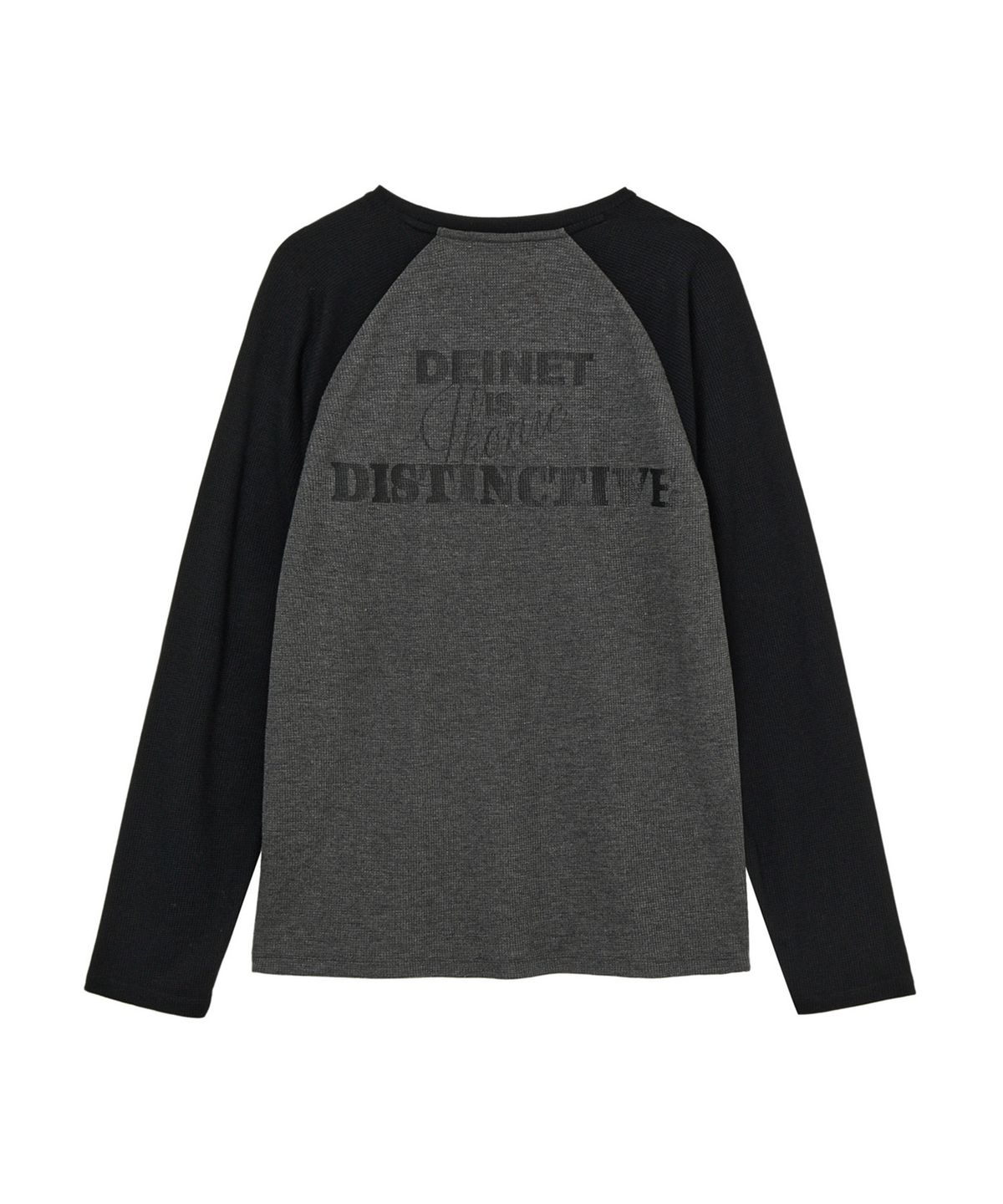 다이닛(DEINET) WAFFLE RAGLAN LONG SLEEVE IN CHARCOAL