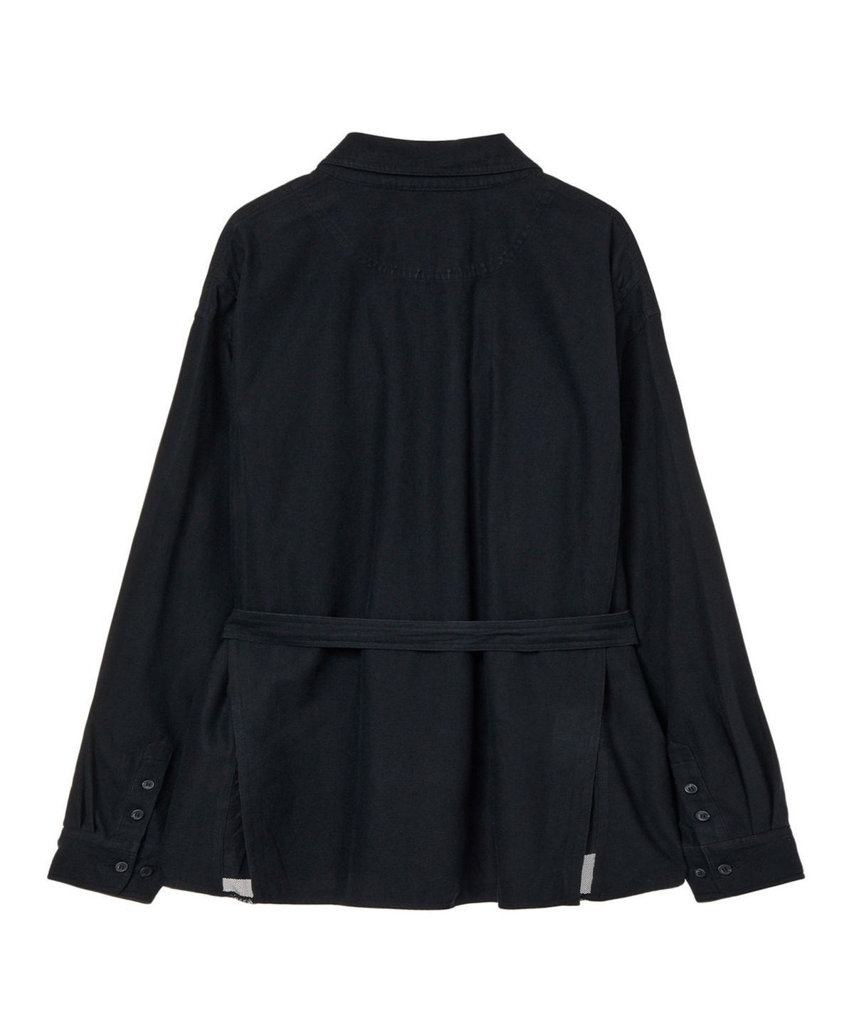 다이닛(DEINET) FRAYED COTTON SHIRT IN BLACK