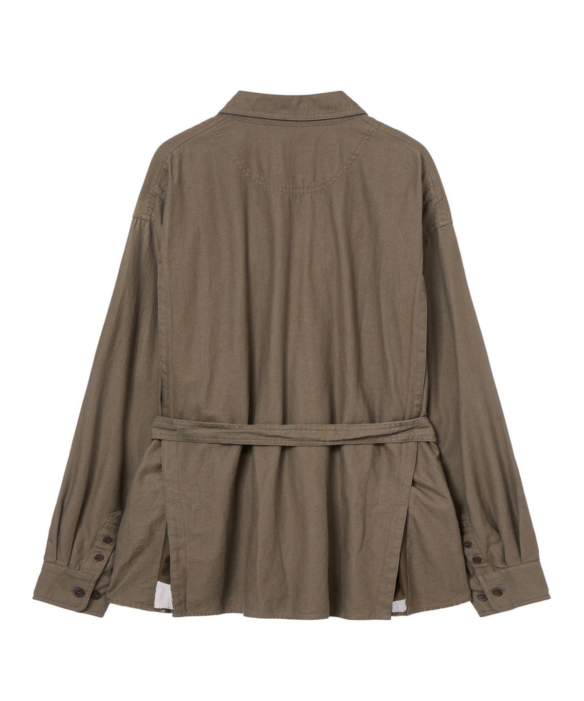 다이닛(DEINET) FRAYED COTTON SHIRT IN BROWN