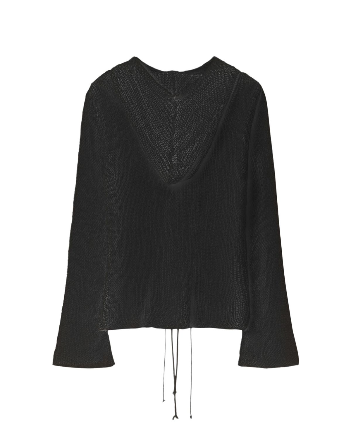 다이닛(DEINET) LOOSE MESH KNIT HOODIE IN BLACK