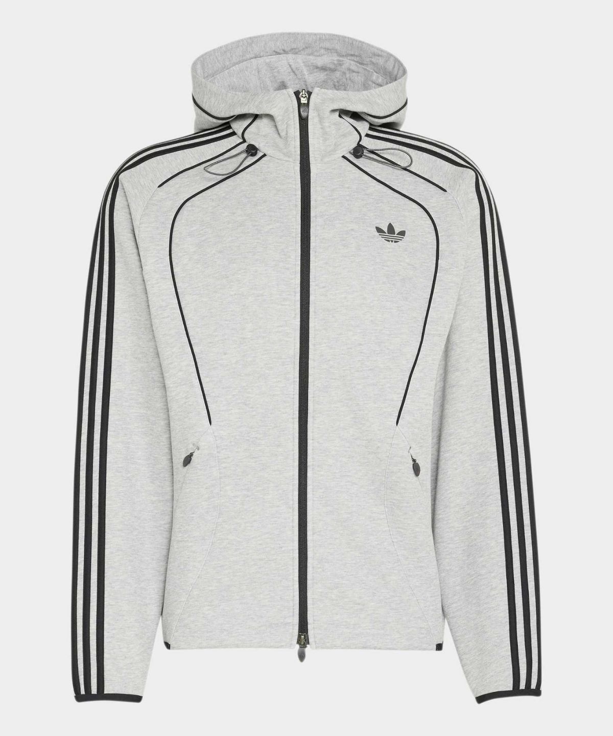 아디다스(ADIDAS) 스페이서 팀가이스트 26 커트라인 풀 지퍼 후디 - 미디엄그레이헤더 / KR7070