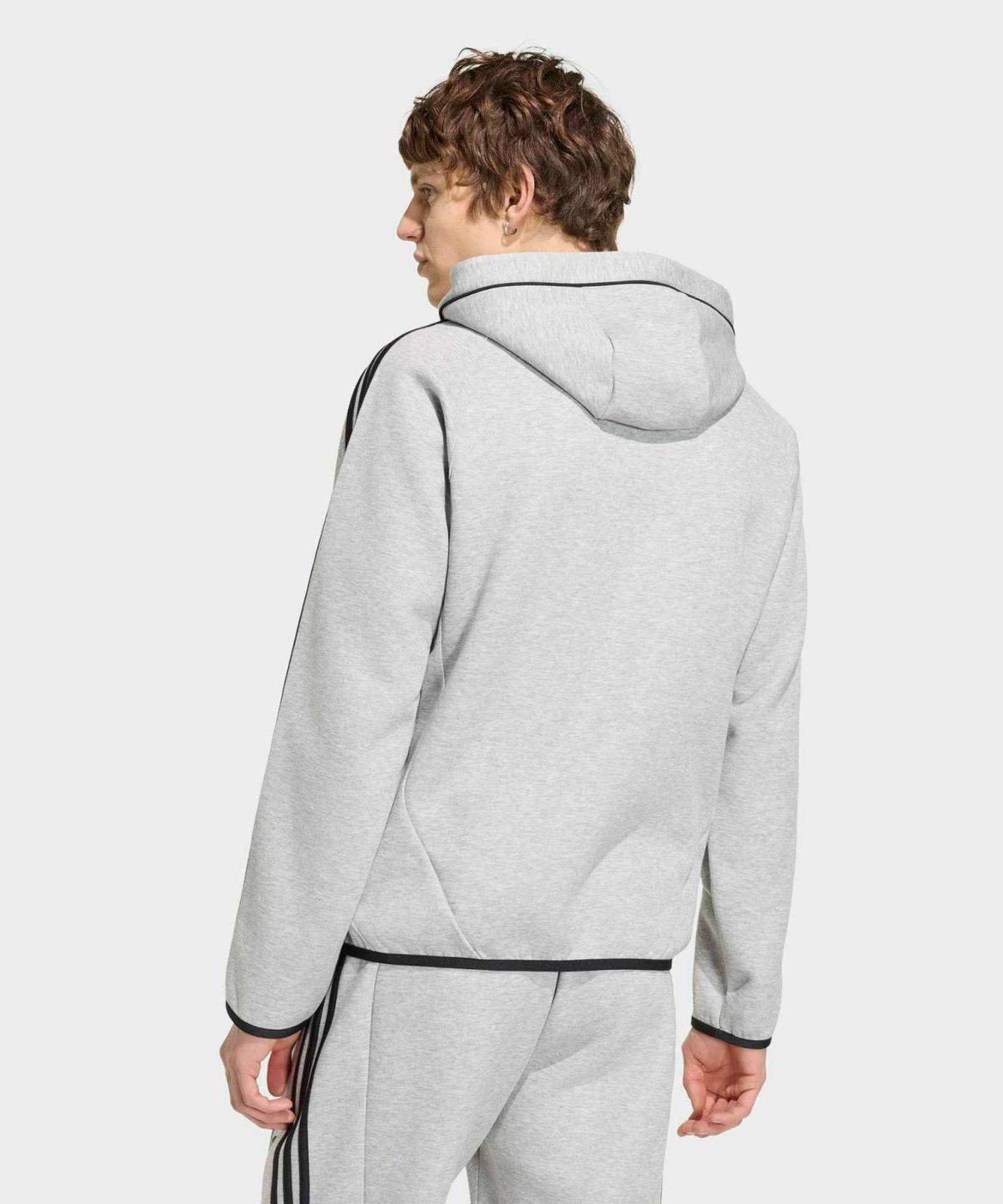 아디다스(ADIDAS) 스페이서 팀가이스트 26 커트라인 풀 지퍼 후디 - 미디엄그레이헤더 / KR7070