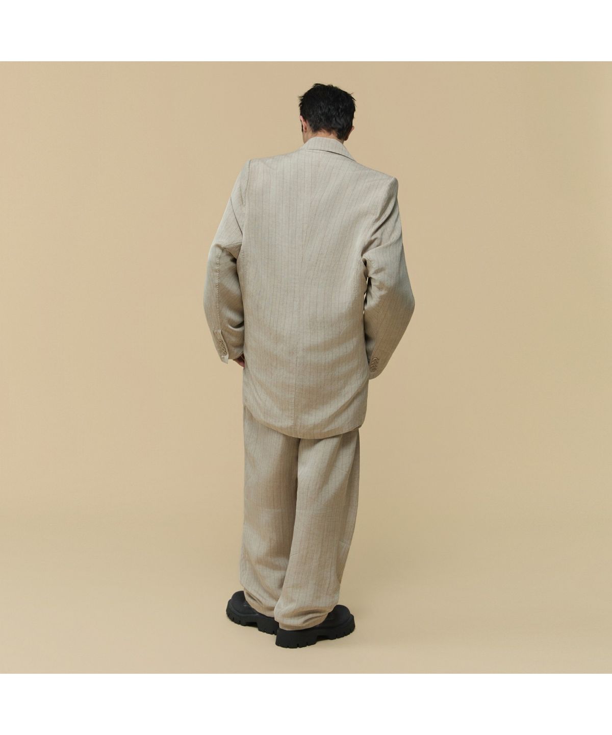 커스텀멜로우(CUSTOMELLOW) [HED MAYNER] Ivory Linen Falling Back Jacket CWJAW25992BEX
