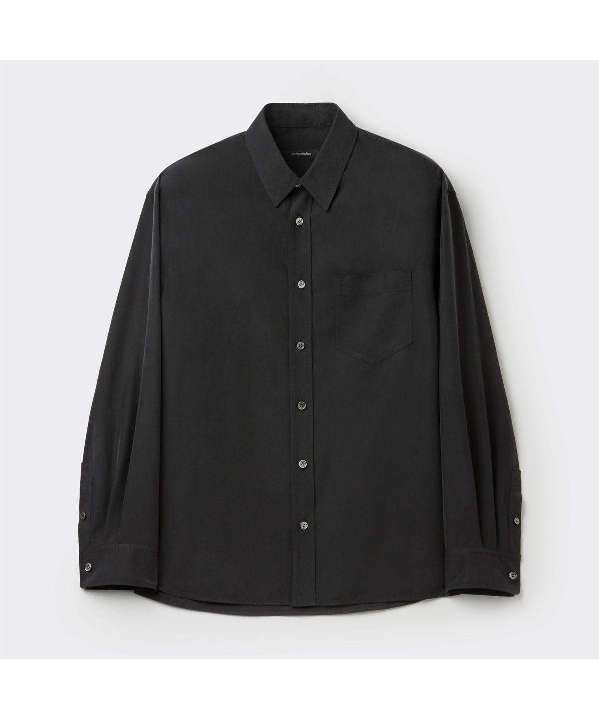 커스텀멜로우(CUSTOMELLOW) Black Relaxed Fit Rayon Shirt CWSAW25113BKX