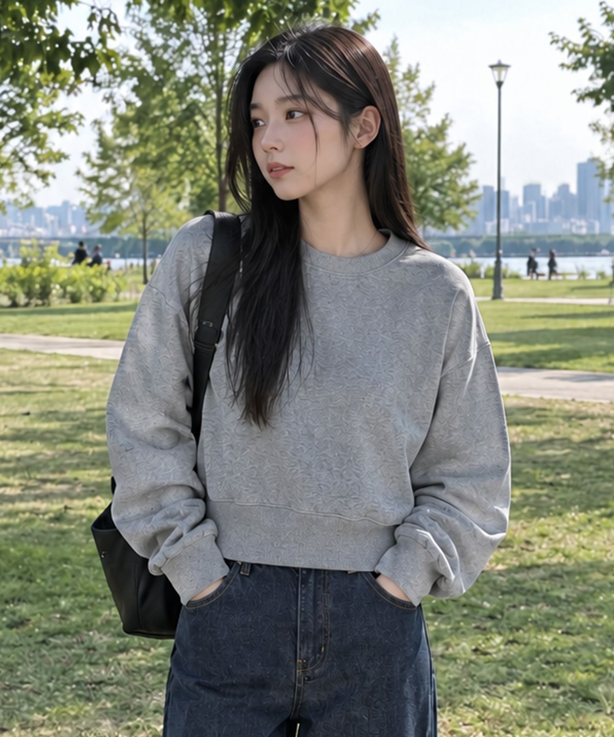 페이드(PEID) PD 베이직 세미크롭 맨투맨 2Color