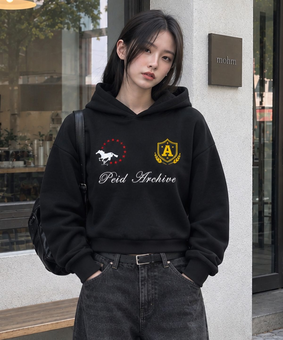 페이드(PEID) PD 빅볼스 세미크롭 후드티 2color