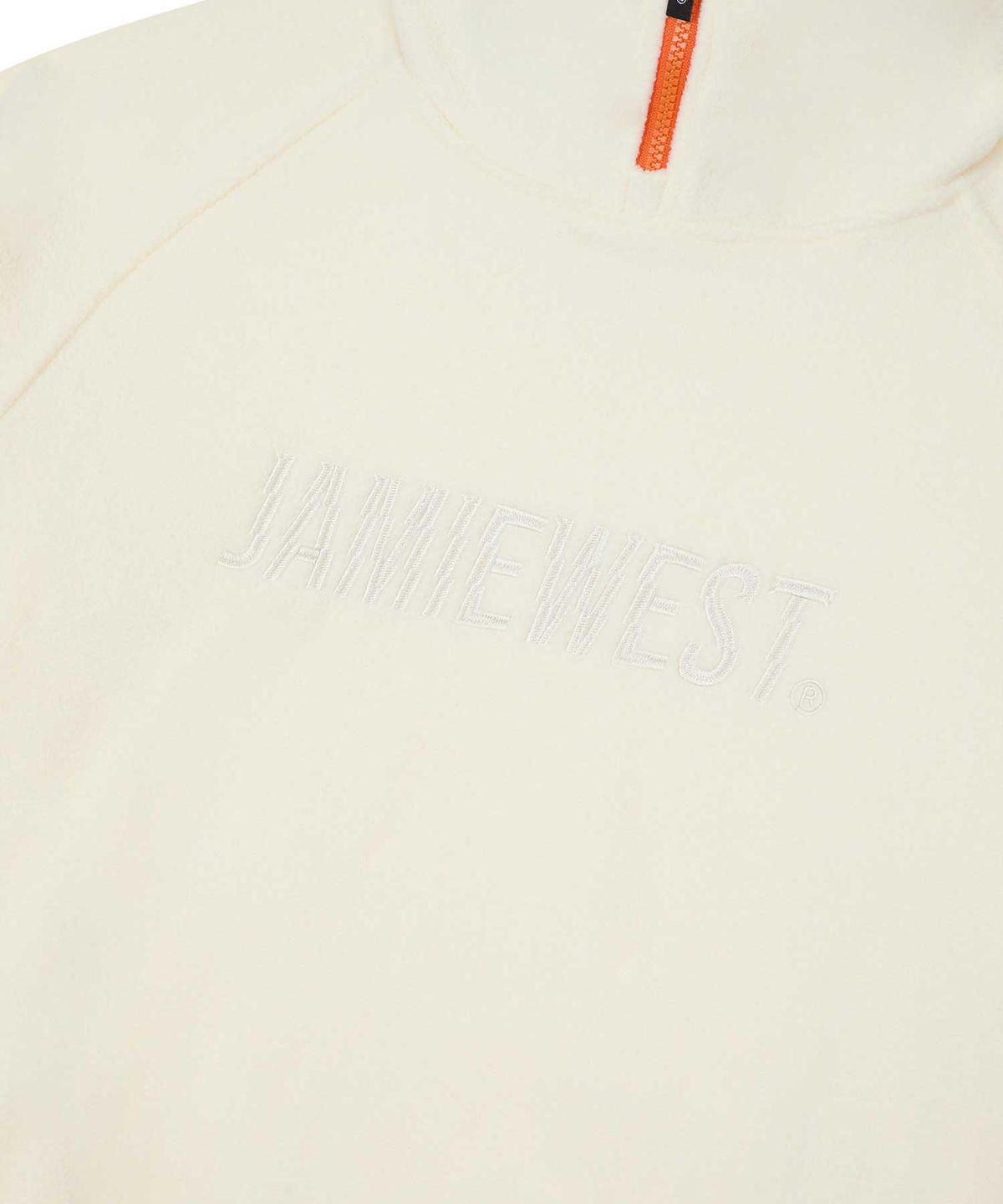 제이미웨스트(JAMIE WEST) 플리스 하이넥 하프집업 후드 (아이보리)