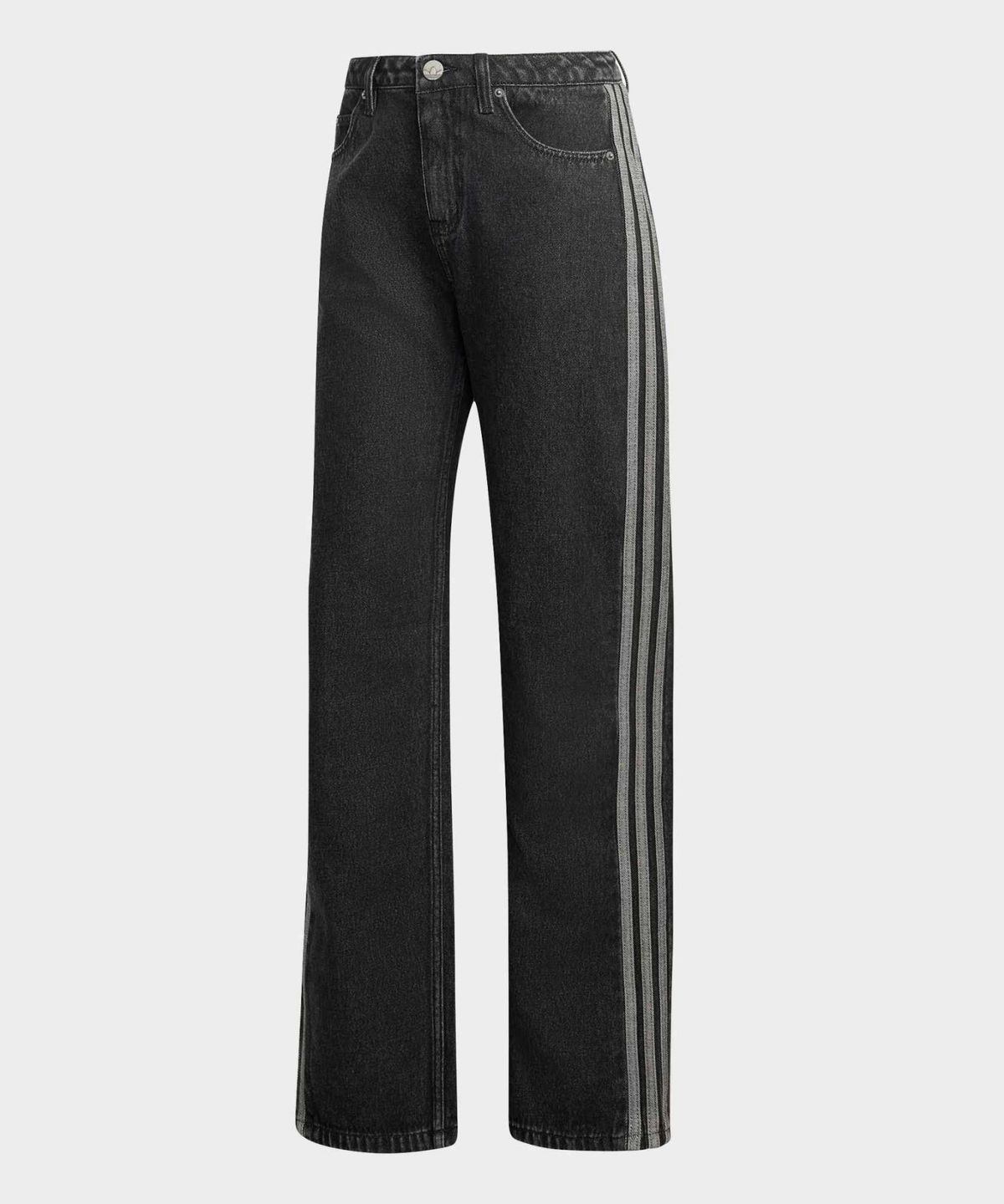 아디다스(ADIDAS) 파이어버드 미드 라이즈 스트레이트 데님 팬츠 - 블랙 / KQ6488