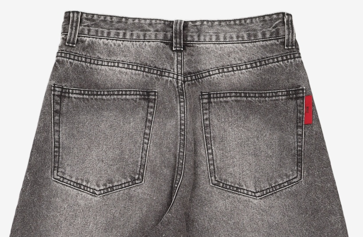 기철(KICHUL) BALLOON FIT DENIM PANTS (WASHED GREY) XS