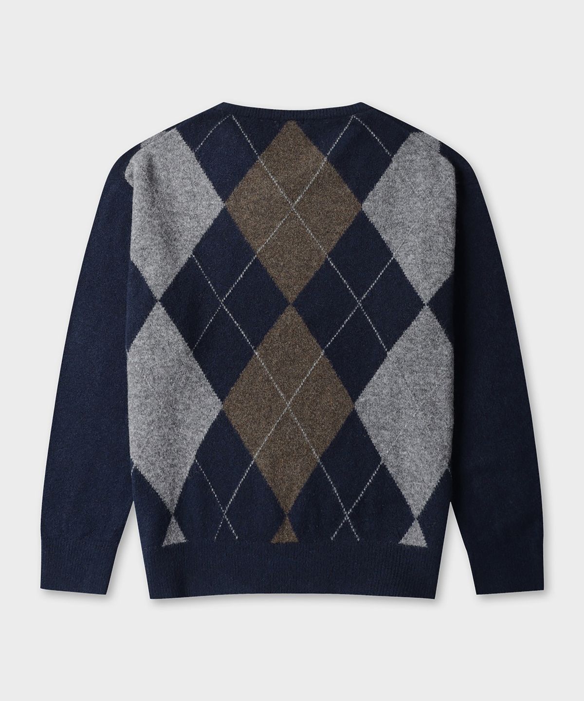 테일던(TAILDERN) Reilly Hairy Argyle V-neck Sweater Navy