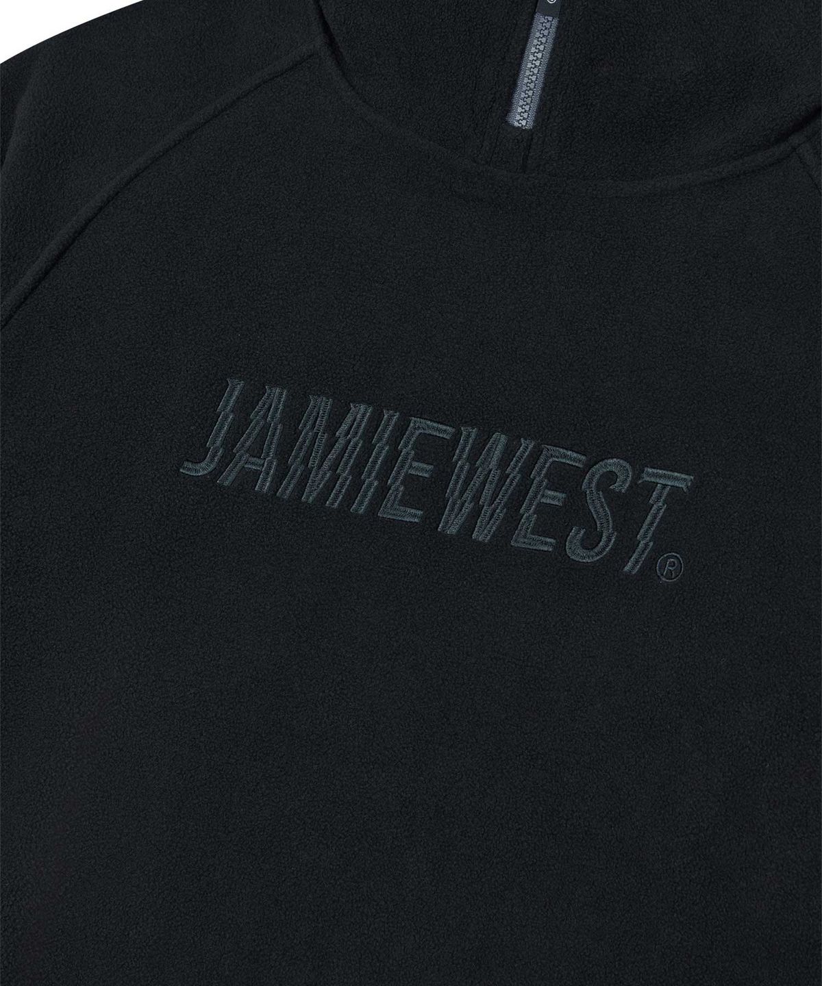 제이미웨스트(JAMIE WEST) 플리스 하이넥 하프집업 후드 (블랙)