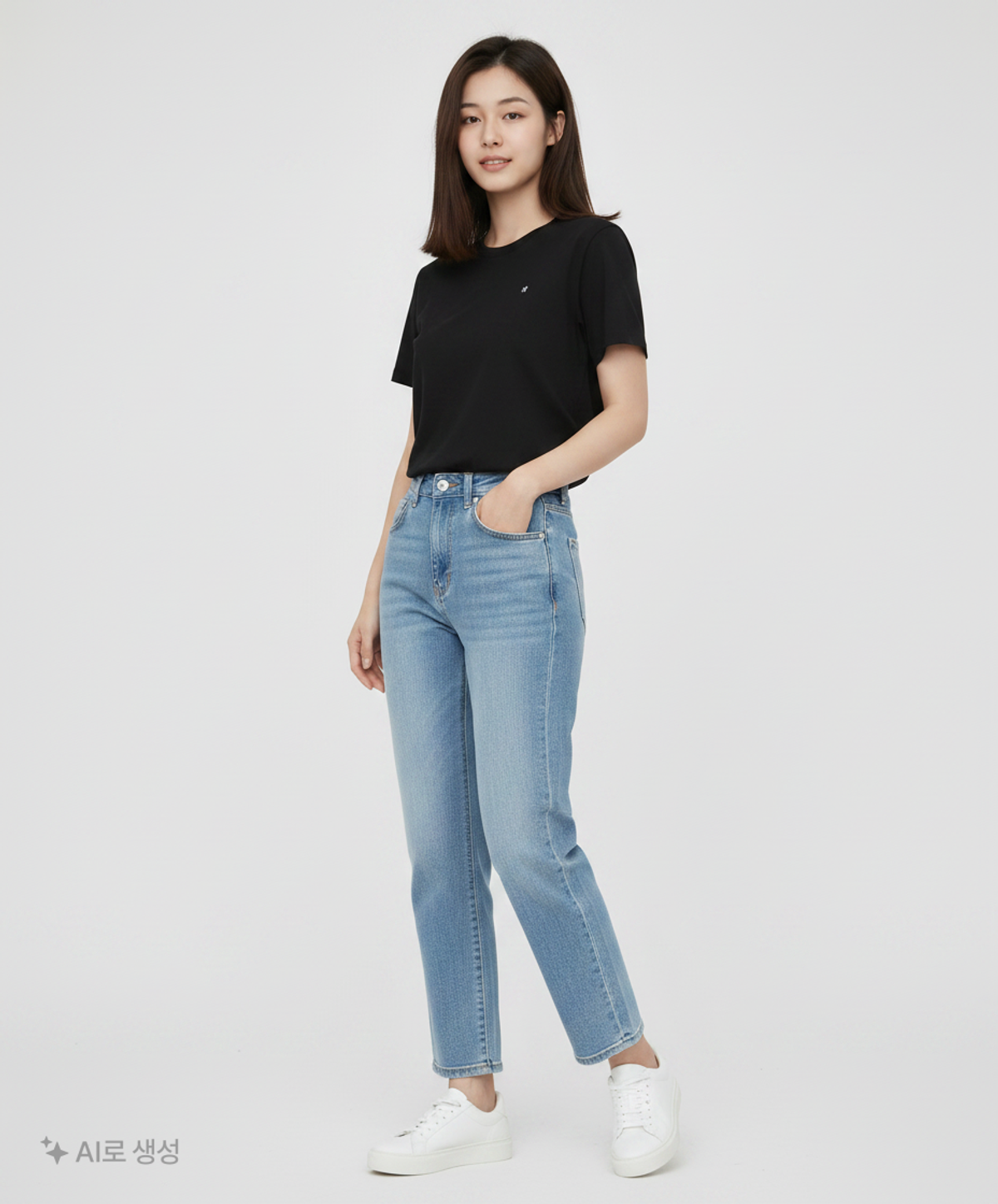 키뮤어(KIIMUIR) [크롭] 배색 롤업 크롭 반팔 티셔츠_블랙 M