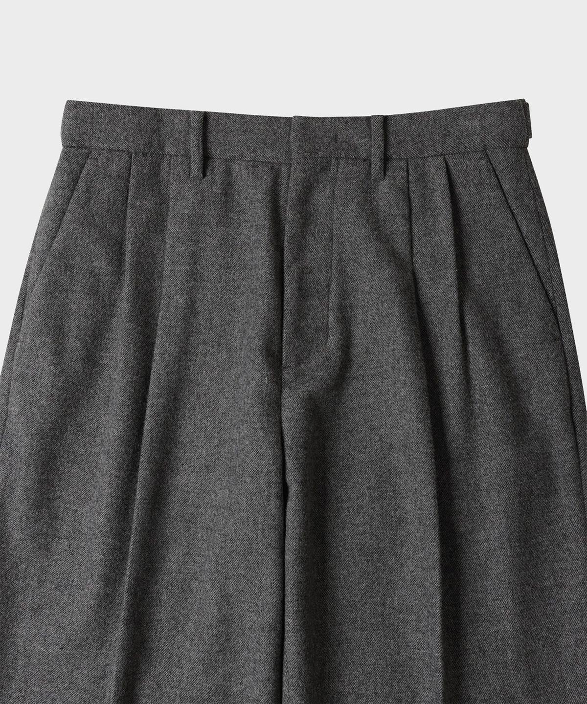 테일던(TAILDERN) Marty Wide Trousers Wool Blended Charcoal
