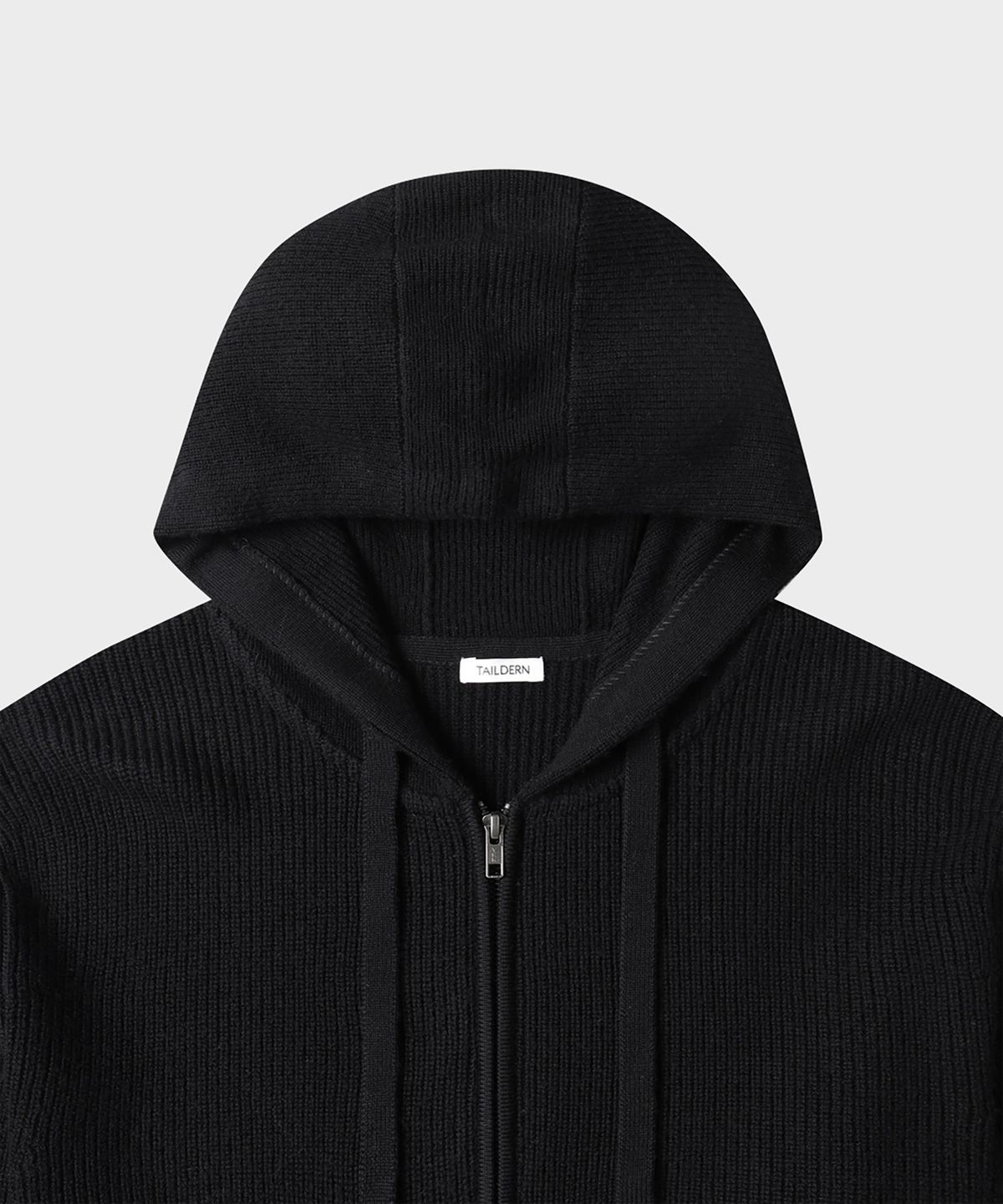 테일던(TAILDERN) Shawn Wool Hooded Zip Up Black