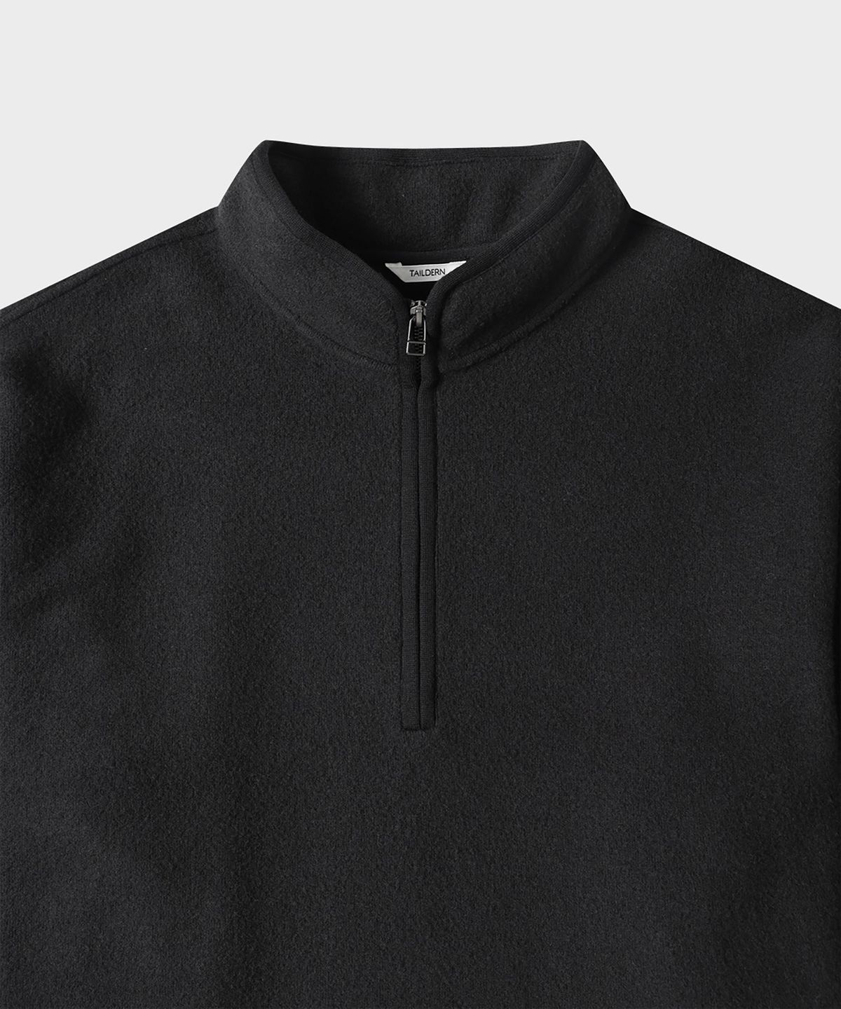 테일던(TAILDERN) Light Fleece Quarter zip shirts Black