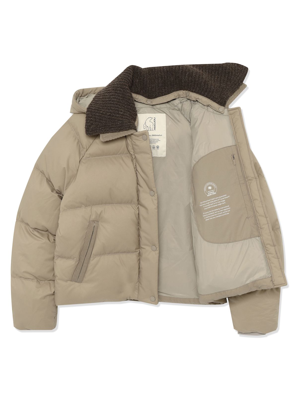 노르디스크(NORDISK) 올보르 DRY 크리스탈다운 후디 점퍼 - W_Beige OWW26518E2