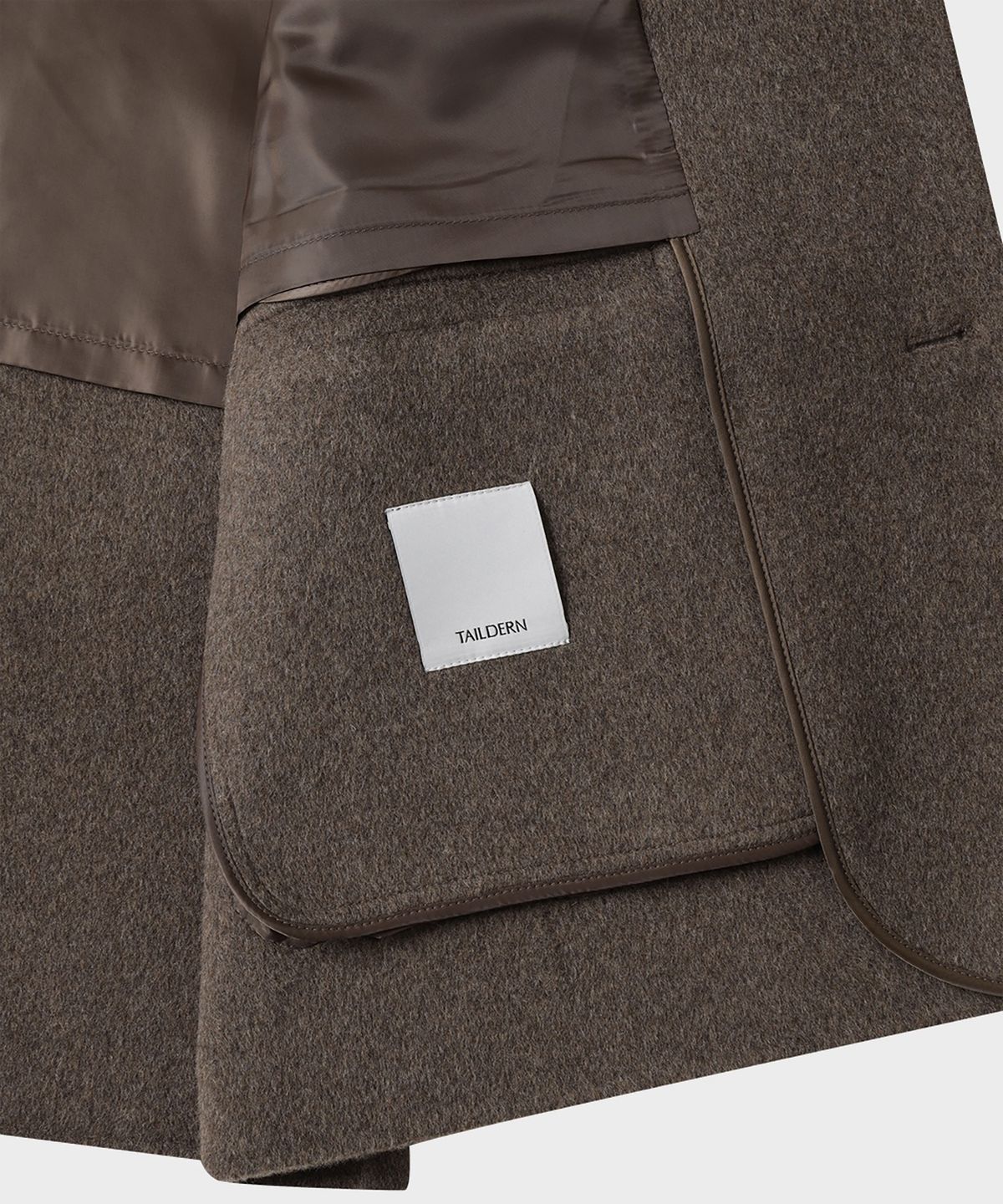 테일던(TAILDERN) Sander Wool Cash Handmade Half Coat Cocoa