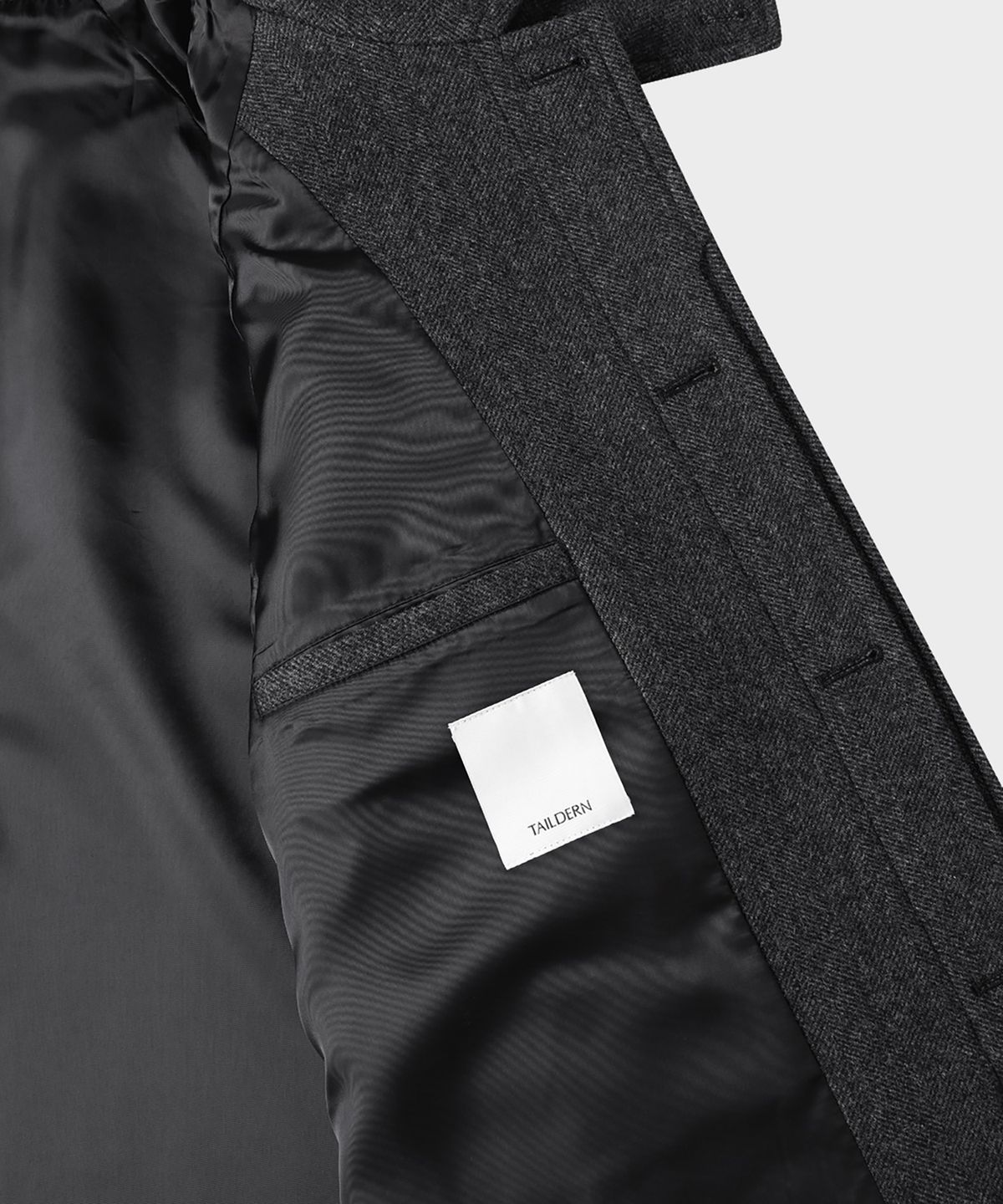 테일던(TAILDERN) Dane Wool Balmacaan Coat Charcoal