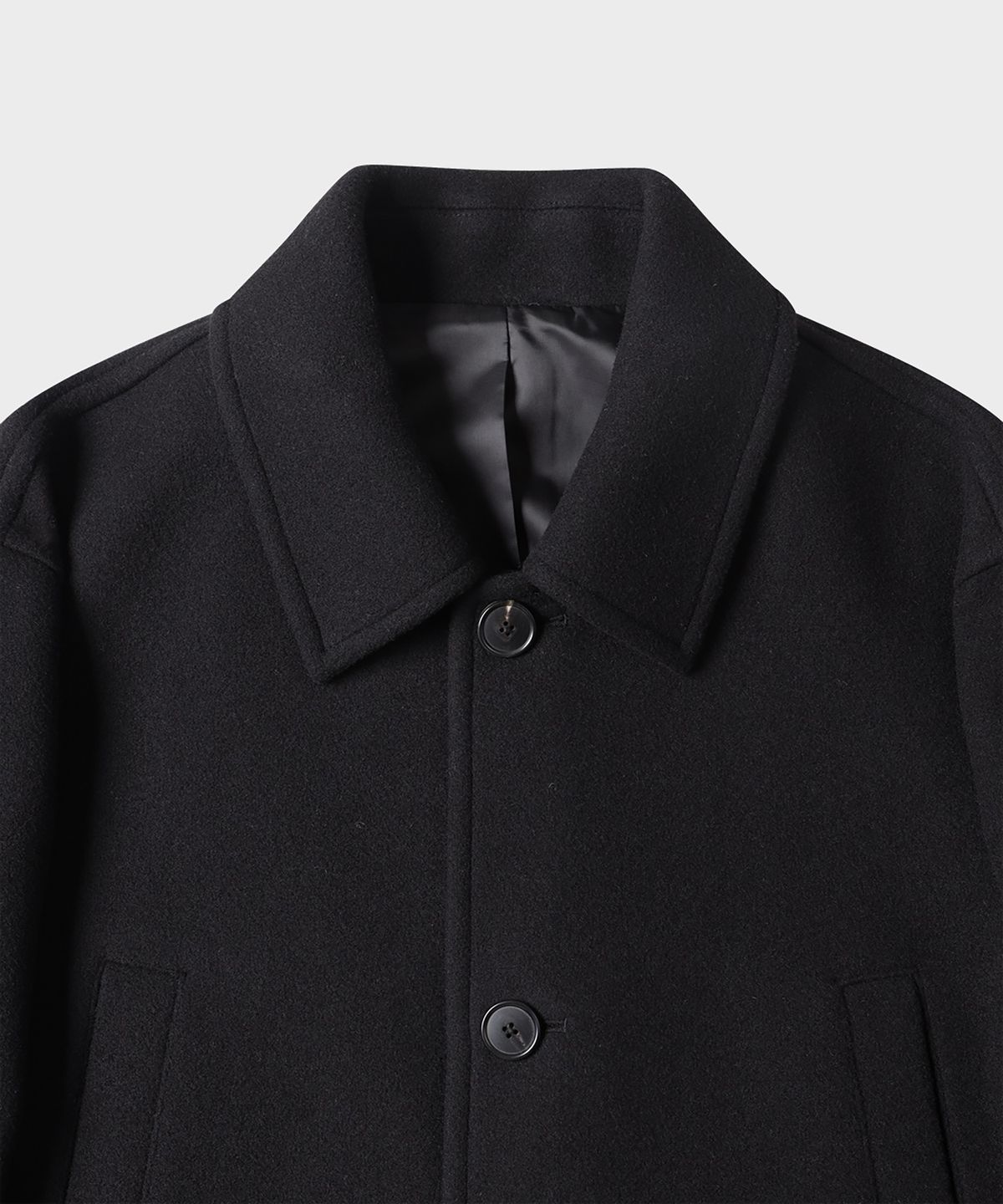 테일던(TAILDERN) Garrel Wool Blend Half Coat Black