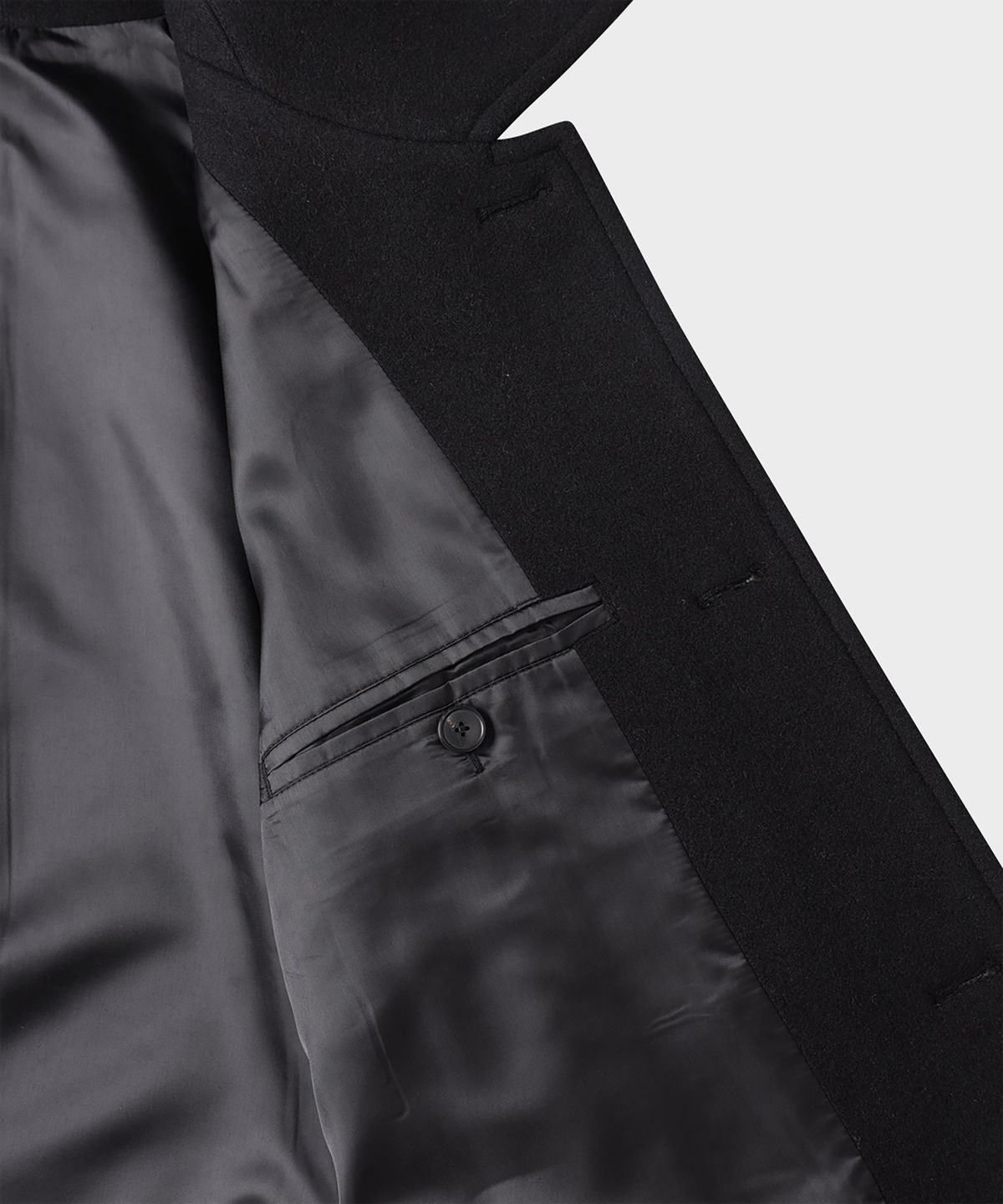 테일던(TAILDERN) Garrel Wool Blend Half Coat Black